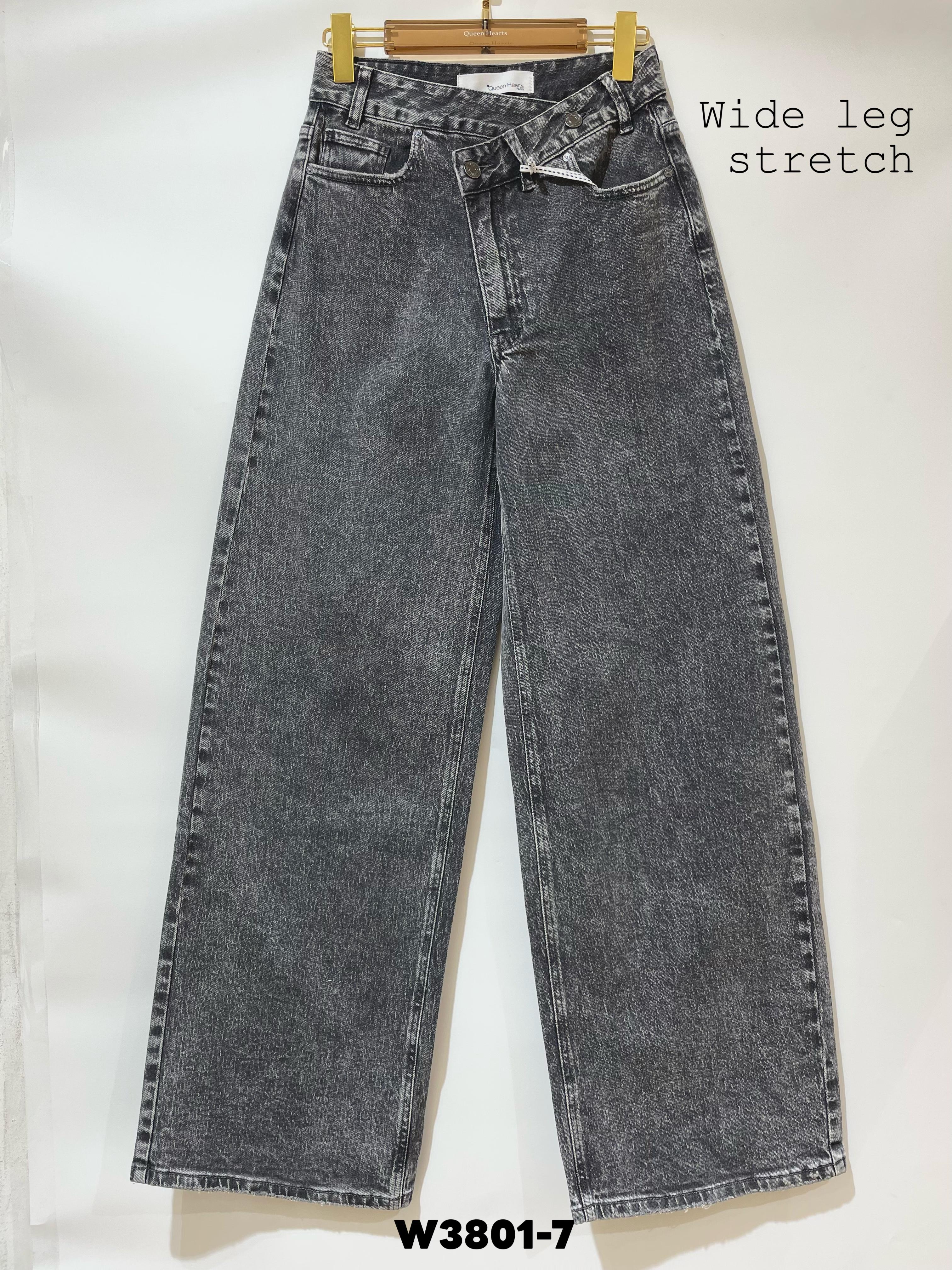 Queen Hearts | Wide leg jeans Luna-7 Donkergrijs