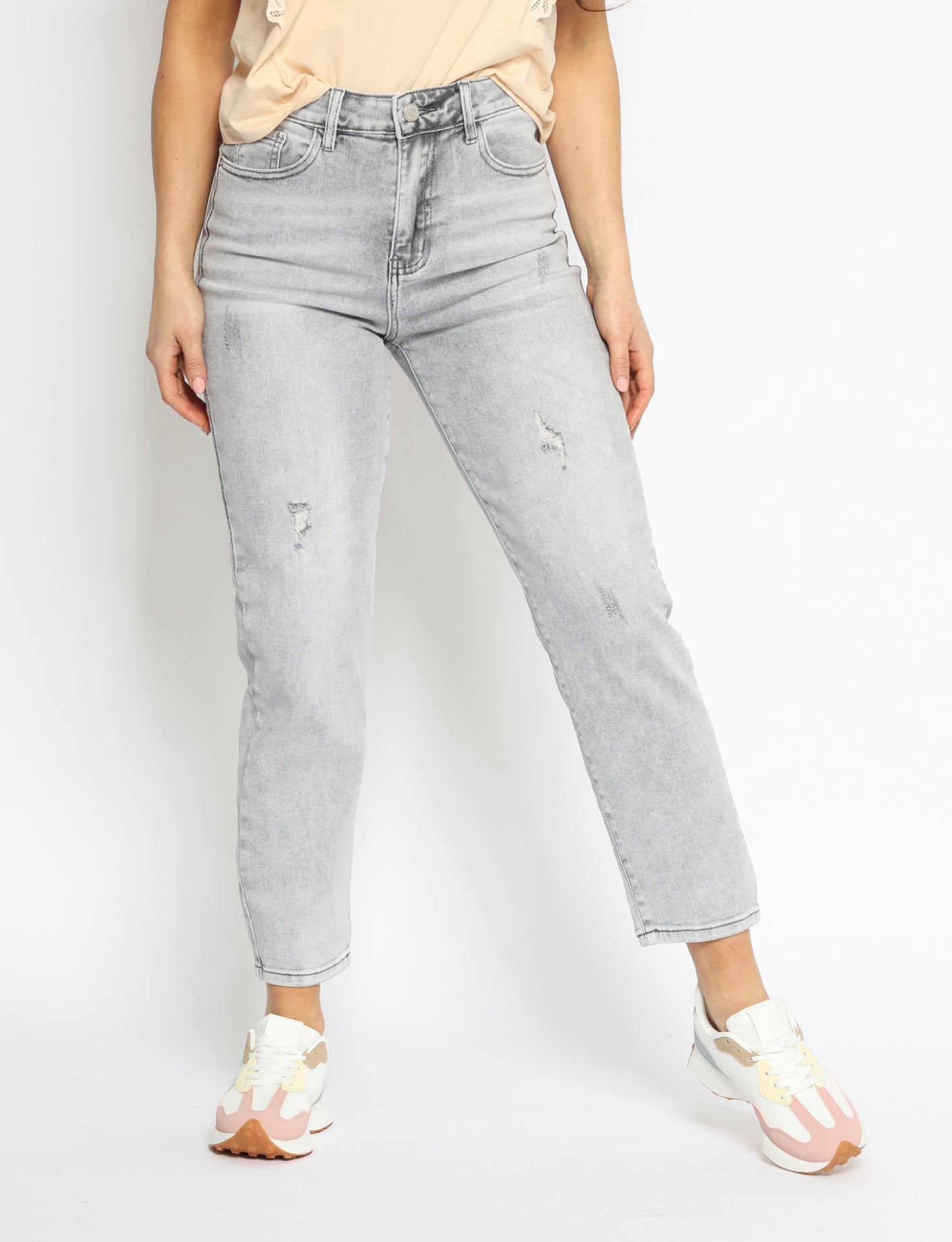 Folyrose | Mom jeans Jolie Lichtgrijs