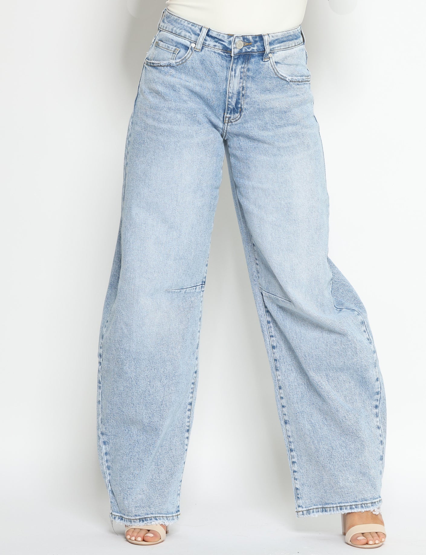 Queen Hearts | Barrel jeans (long) Lilley Blauw