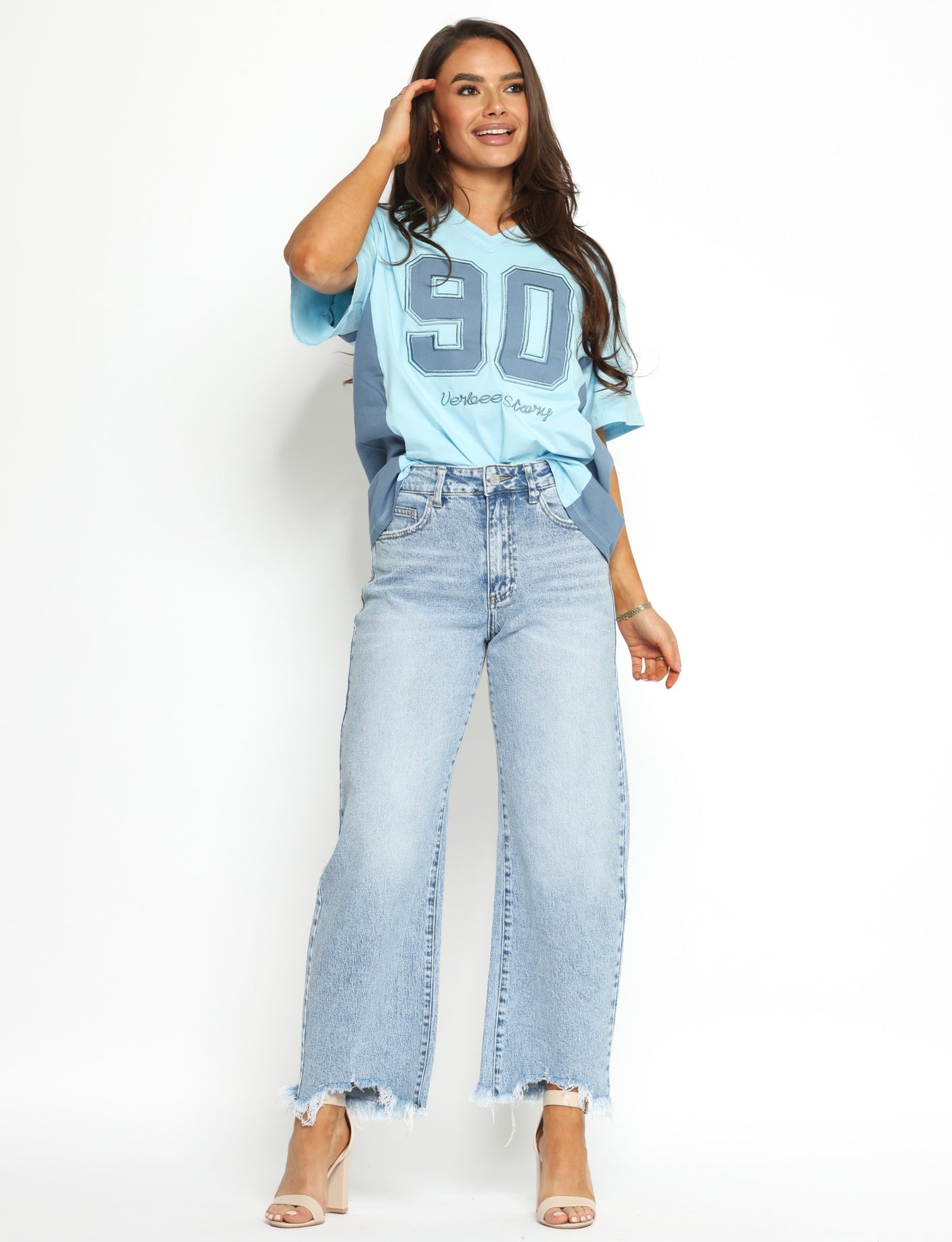 Queen Hearts | Barrel jeans Yazz Blauw