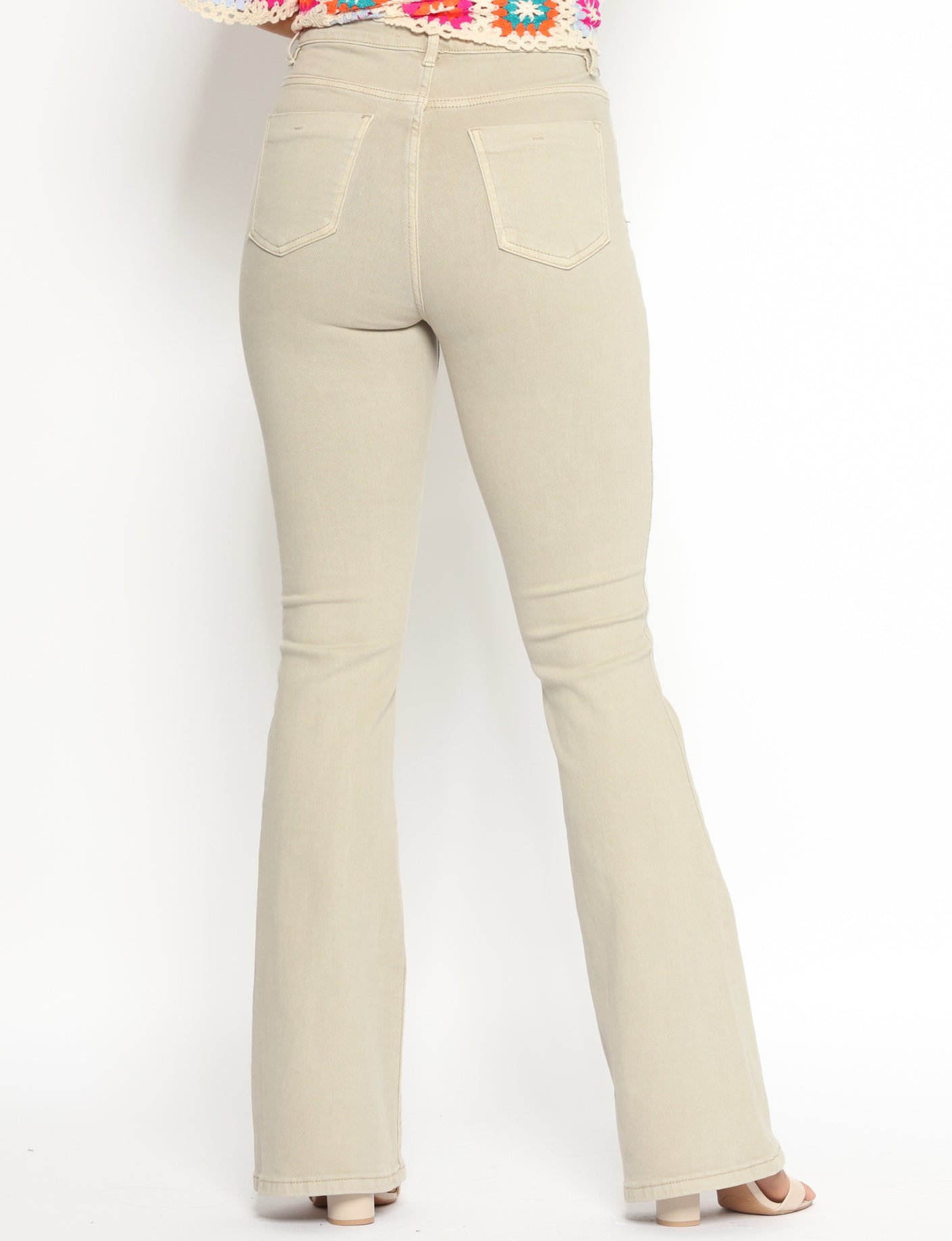 Hello Miss | Flared jeans Mitty-7 Beige