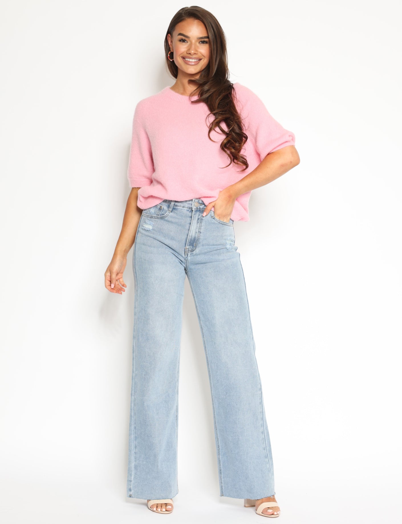 Folyrose | Wide leg jeans Tess Blauw
