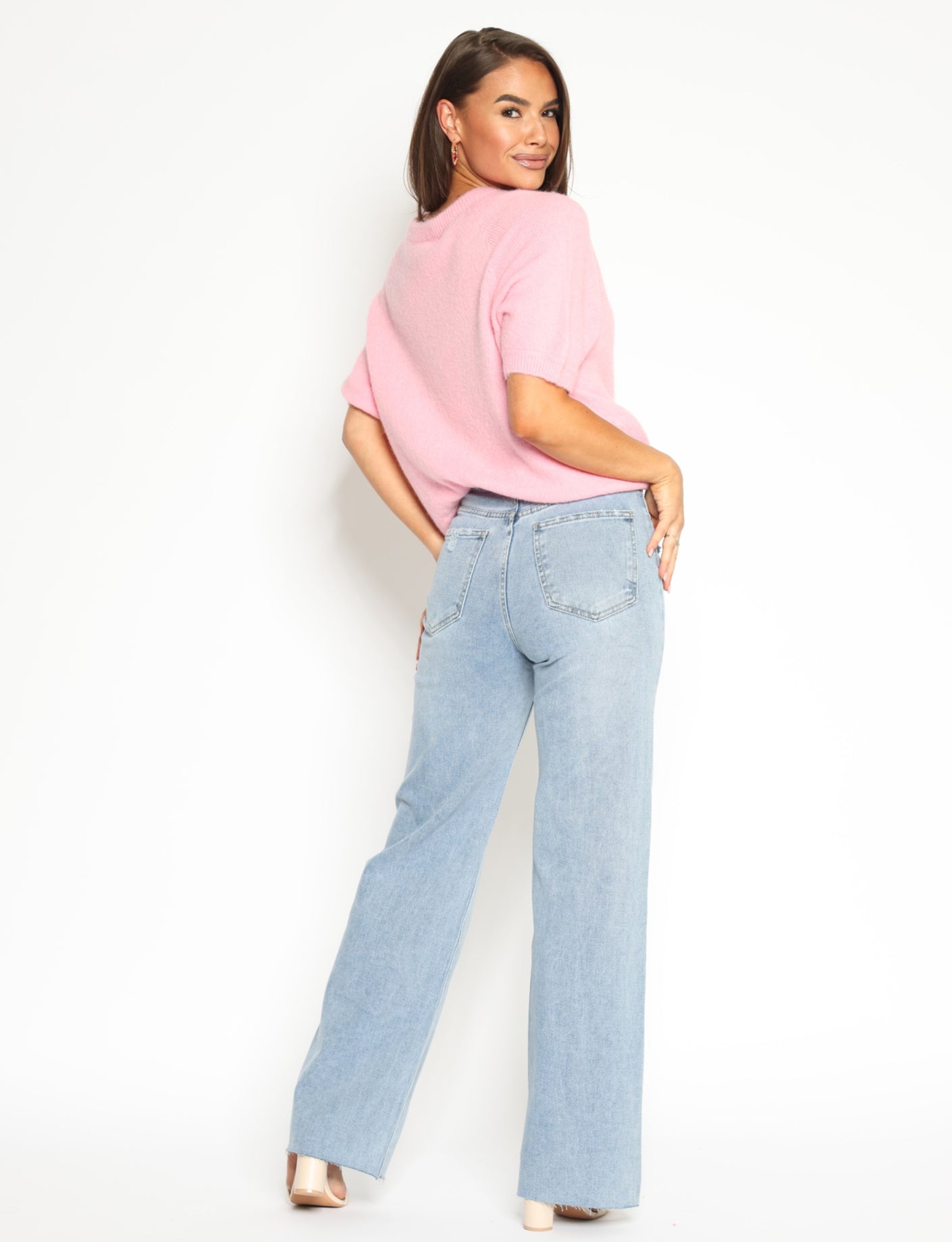 Folyrose | Wide leg jeans Tess Blauw