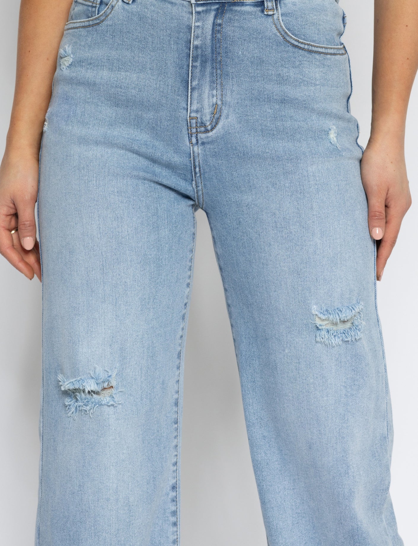 Hello Miss | Wide leg jeans Milou-6 Lichtblauw