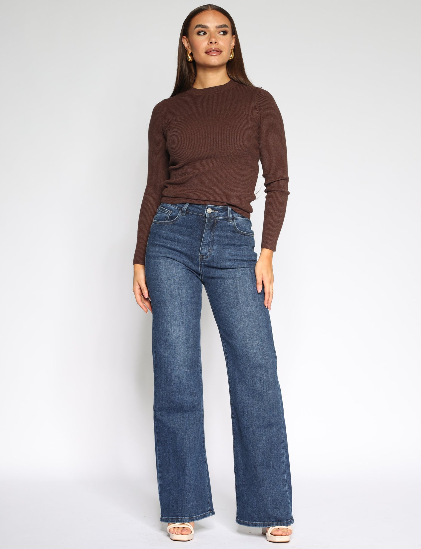 Hello Miss | Wide leg jeans H806-3 Blauw