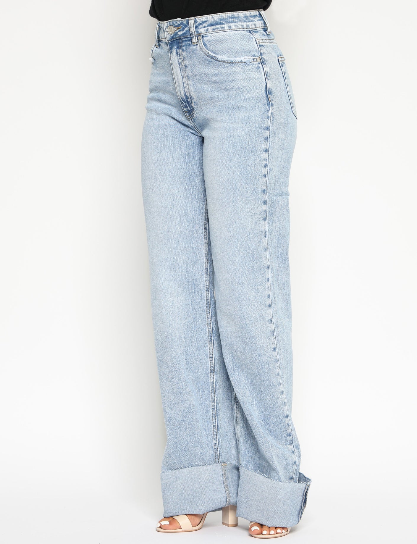 Queen Hearts | Wide leg jeans Jade-1 - extra tall Blauw