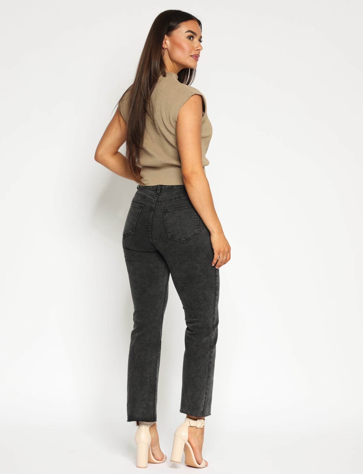 Folyrose | Flared jeans Noor Donkergrijs