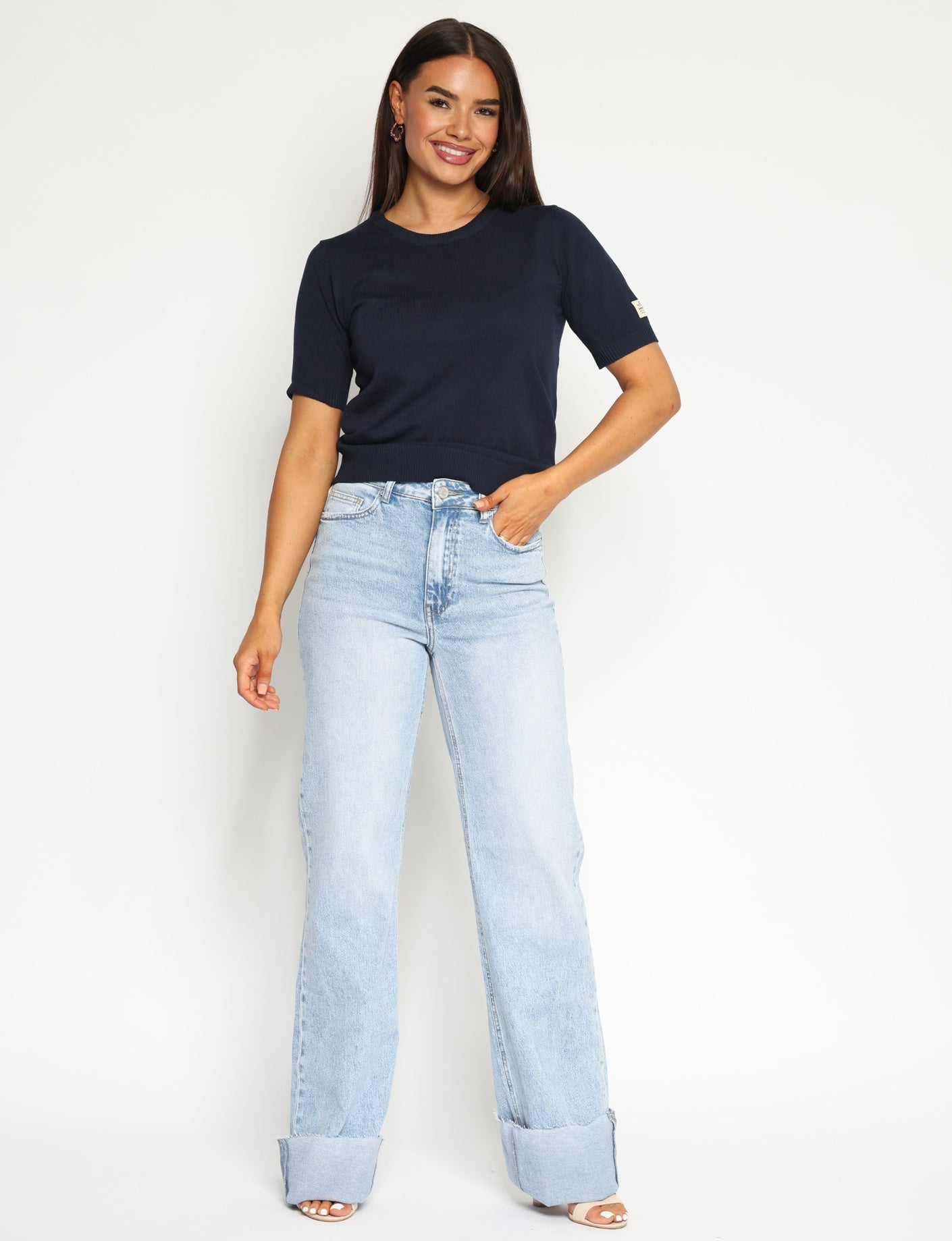 Queen Hearts | Wide leg jeans Jade - extra tall Lichtblauw