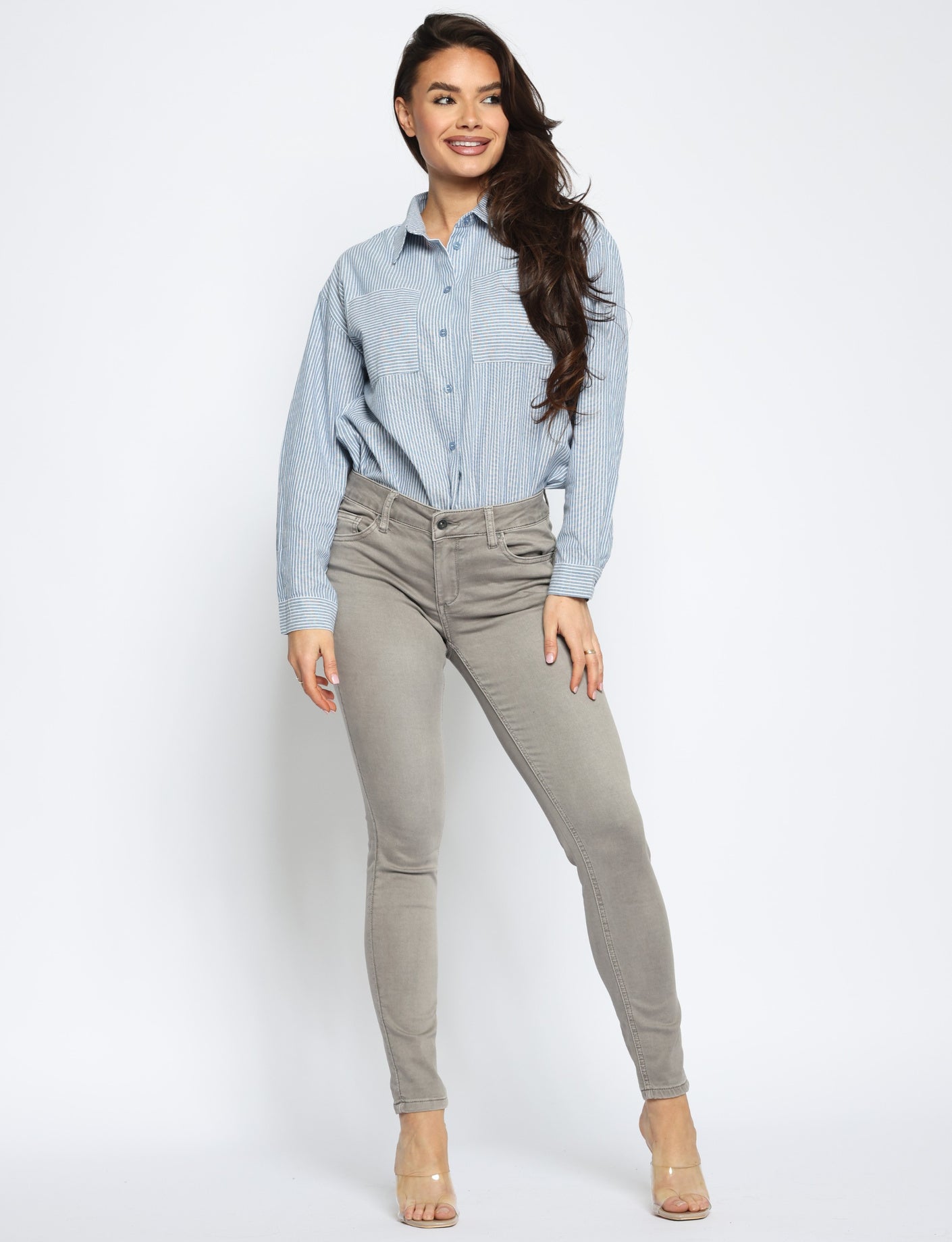 Toxik | Skinny jeans L750 Lichtgrijs