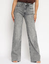 Queen Hearts | Wide leg jeans Nina-5 Donkergrijs