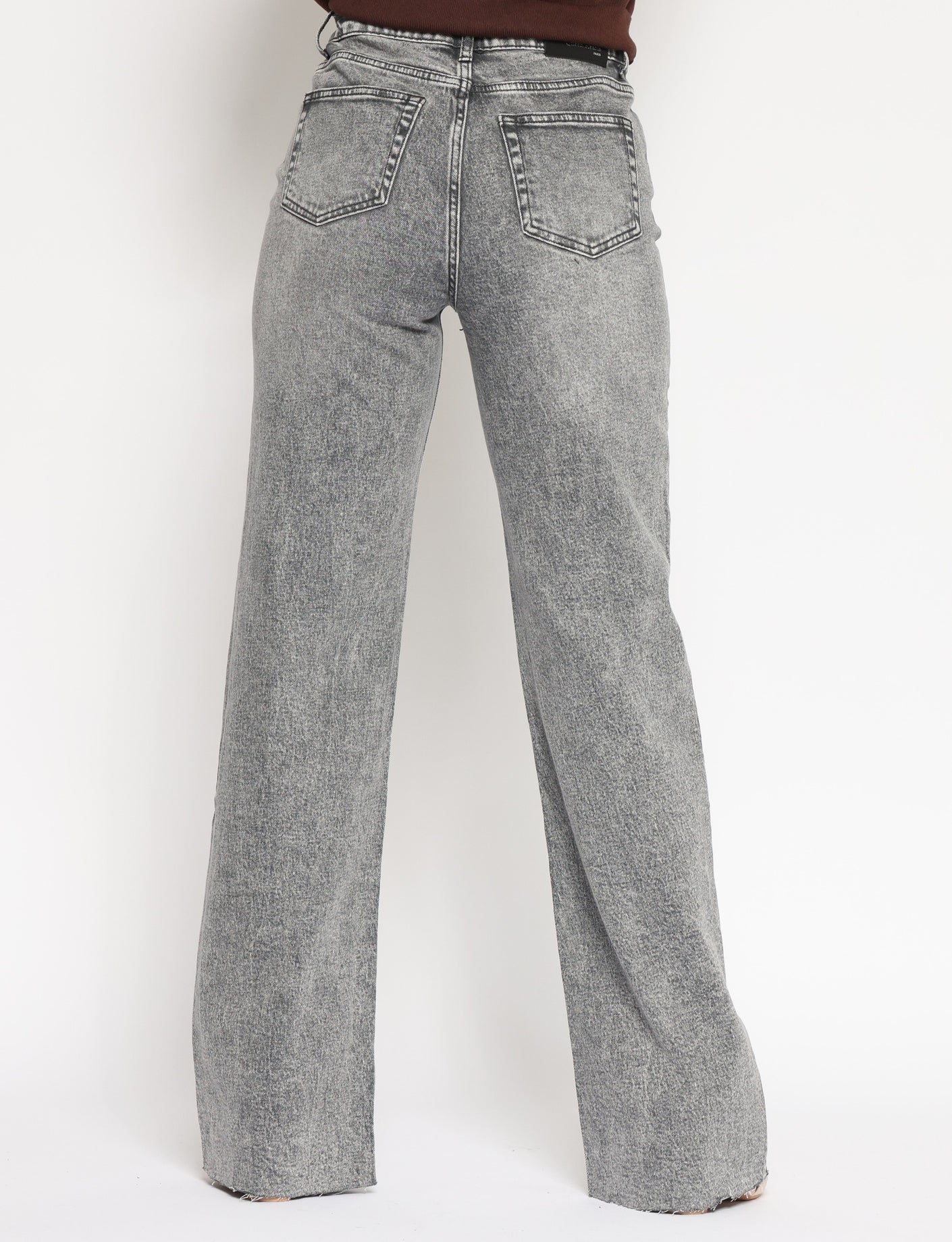 Queen Hearts | Wide leg jeans Nina-5 Donkergrijs