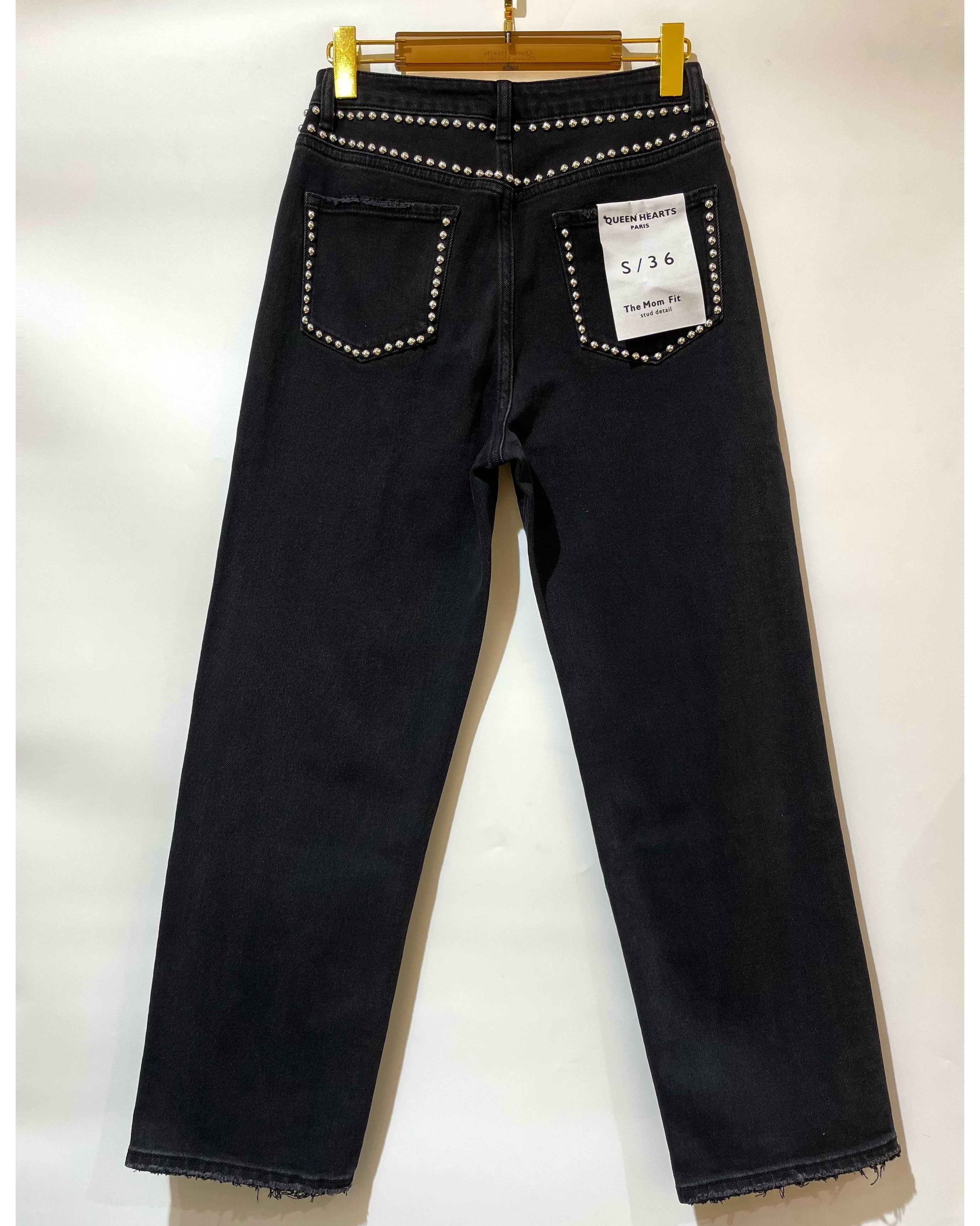 Queen Hearts | Mom jeans met studs Fenna Zwart