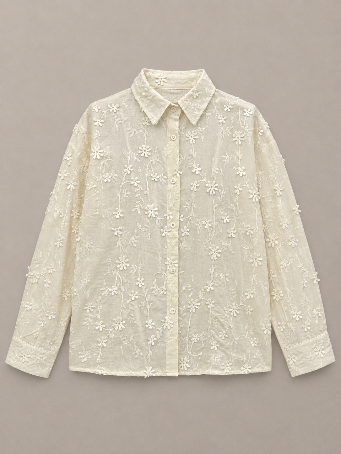 Blouse met bloemen Felice Beige
