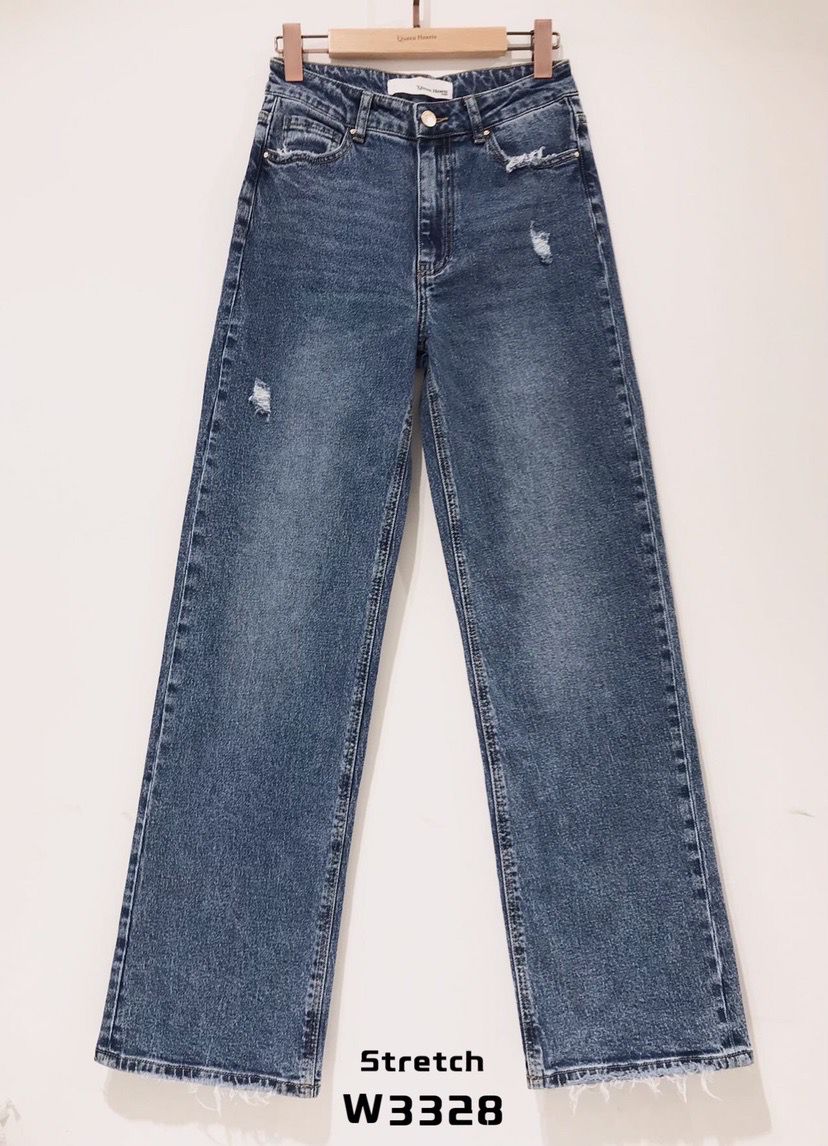 Queen Hearts | Wide leg, Straight jeans Jinney Donkerblauw