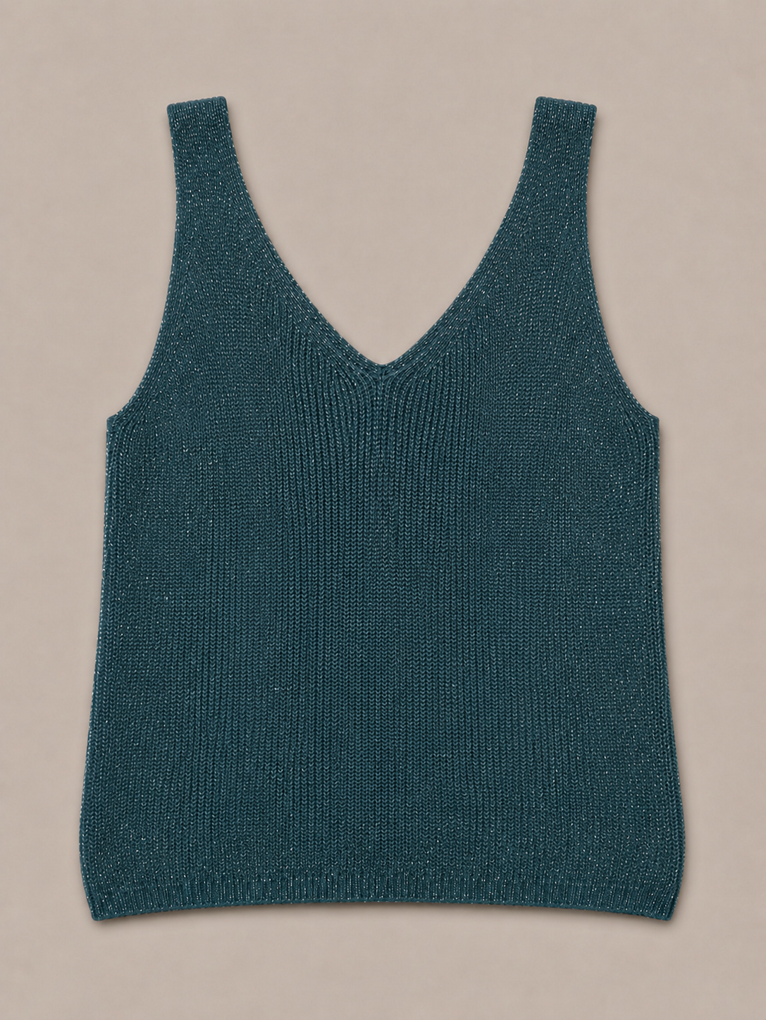 Glitter top met V-hals Zoe Petrol