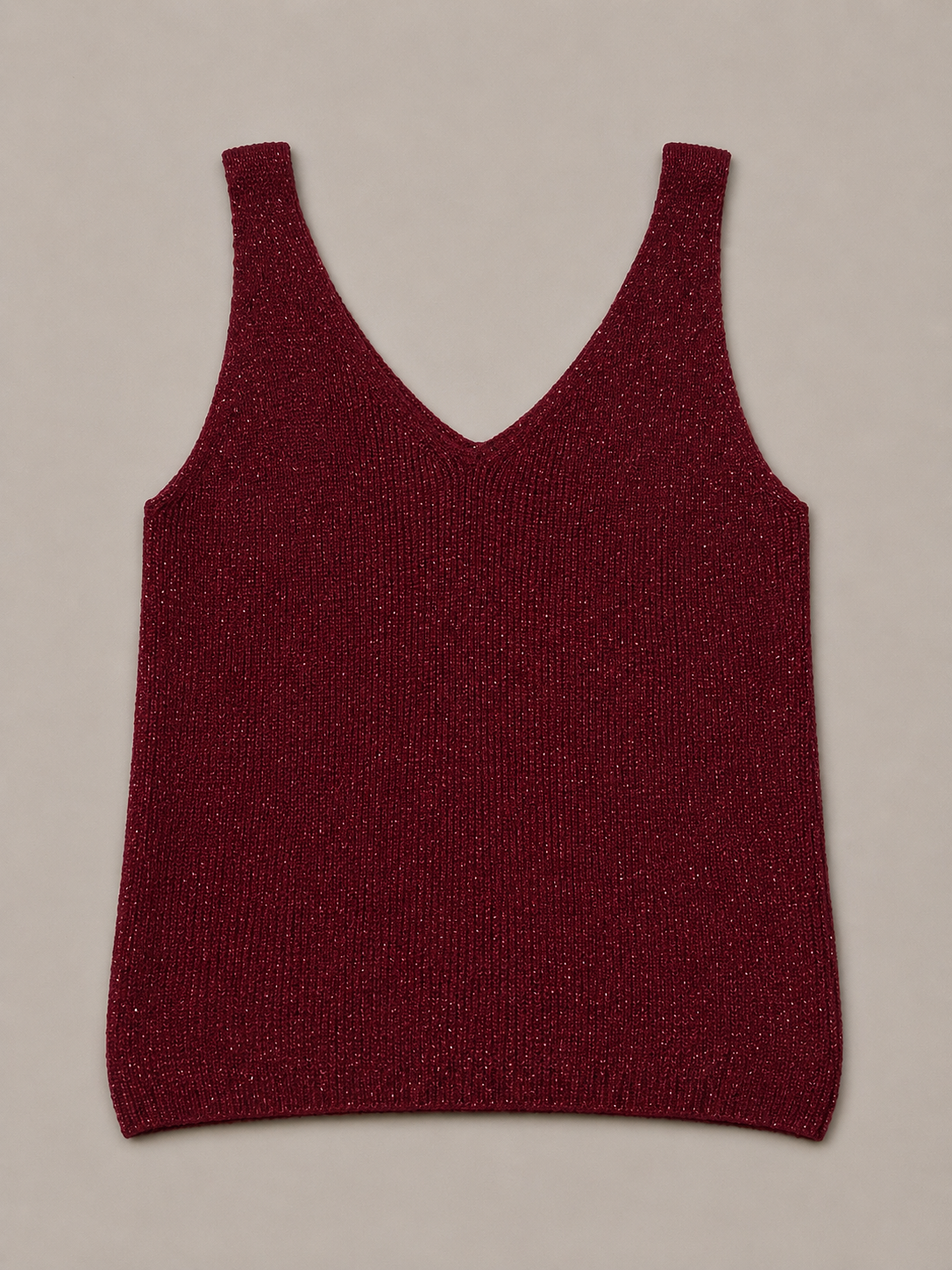Glitter top met V-hals Zoe Bordeaux