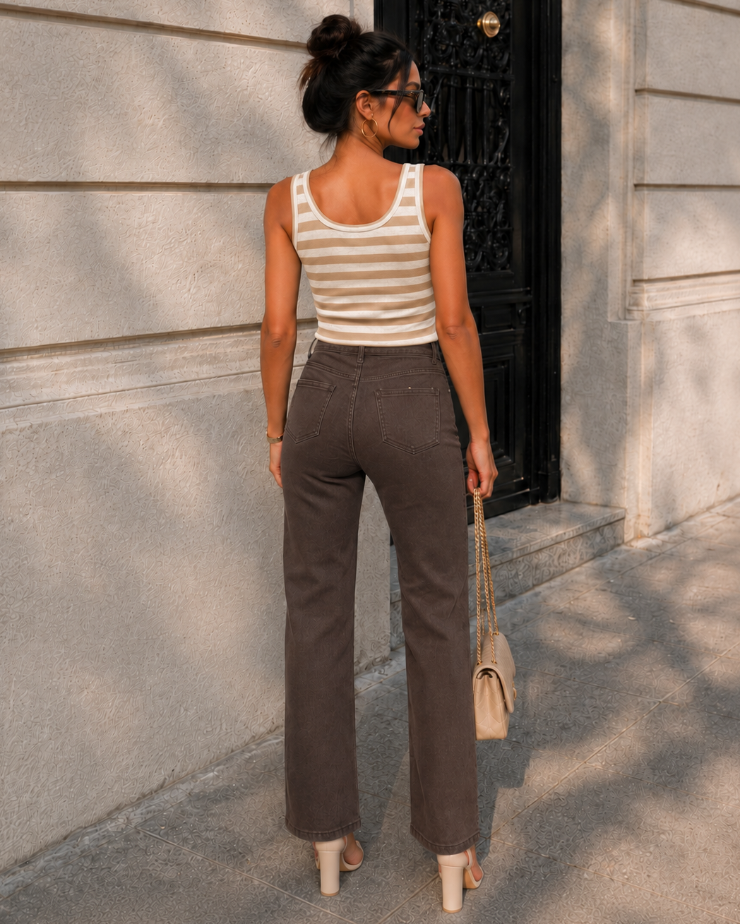 Redseventy | Wide leg jeans Kirsten-3 Donkerbruin