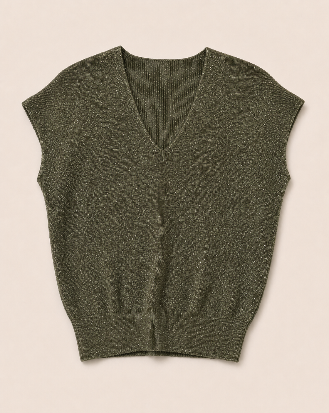 V-hals top met subtiele glitter Reny Groen