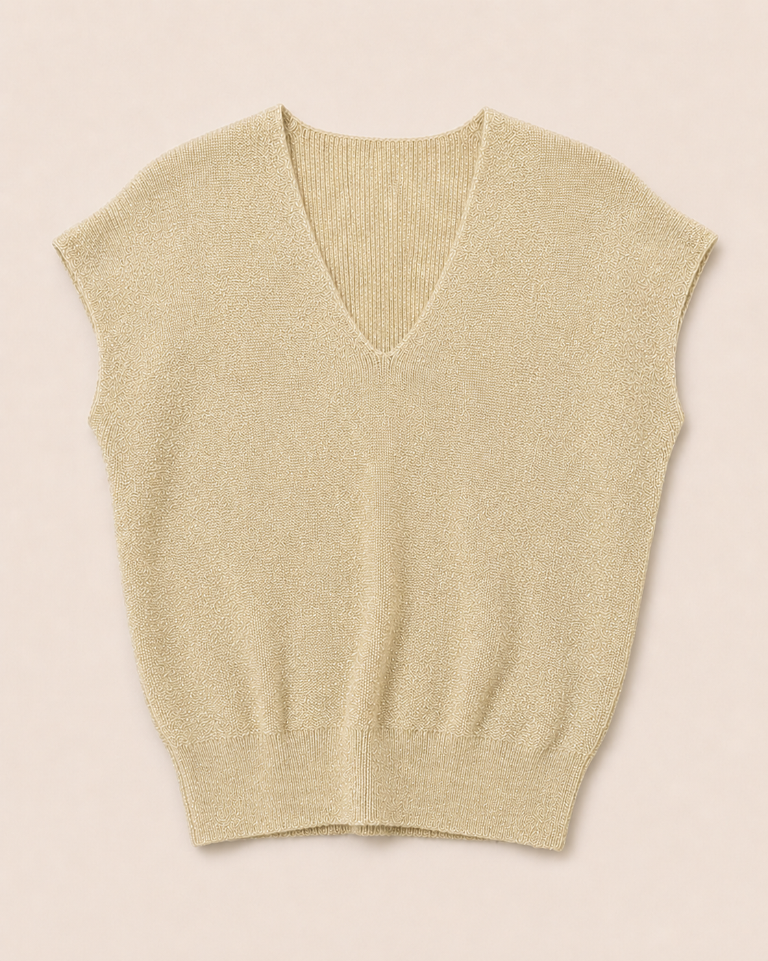 V-hals top met subtiele glitter Reny Goud