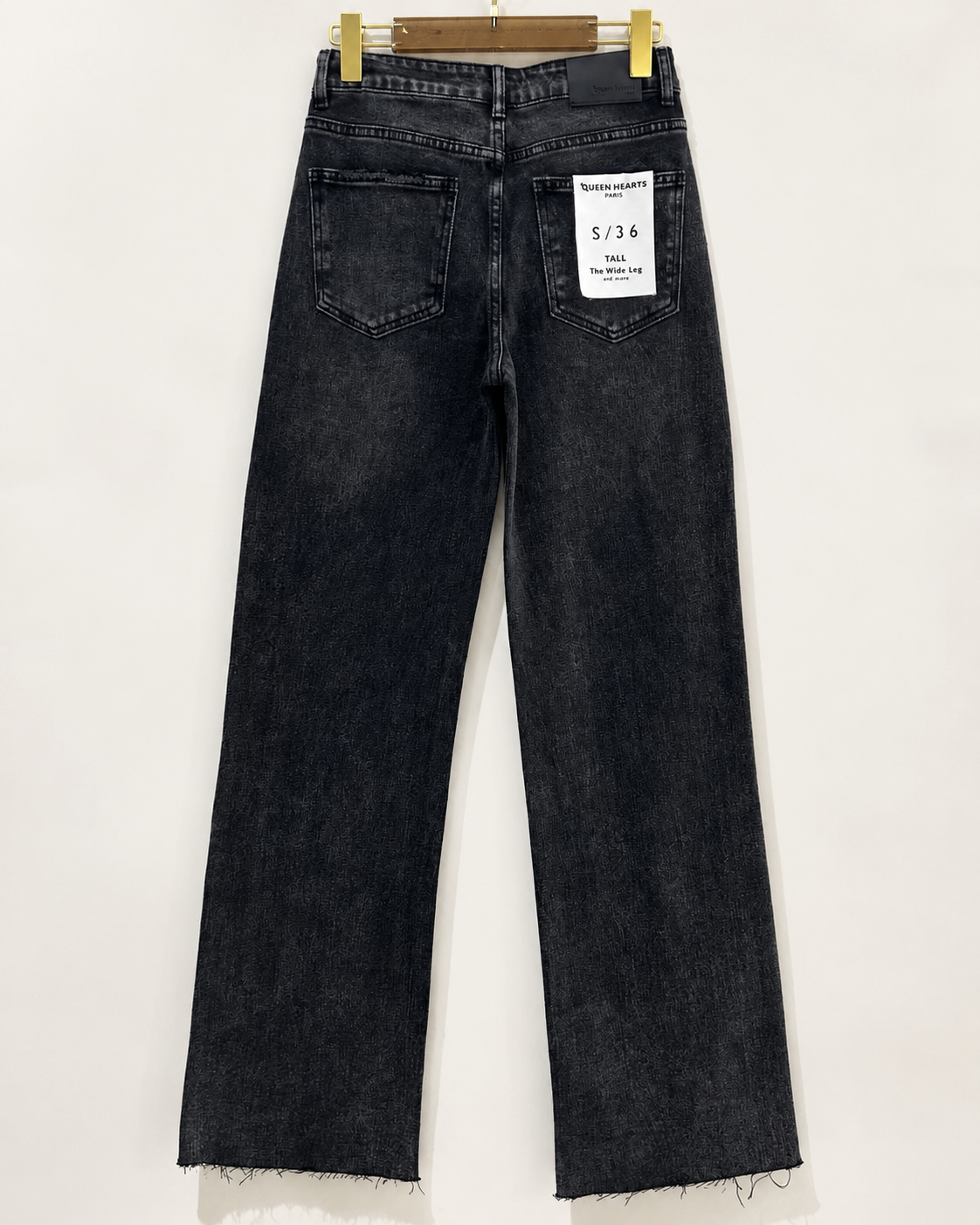 Queen Hearts | Wide leg jeans TALL Misty-2 Donkergrijs