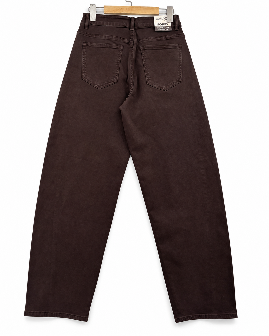Norfy | Baggy ballon jeans Lola Donkerbruin