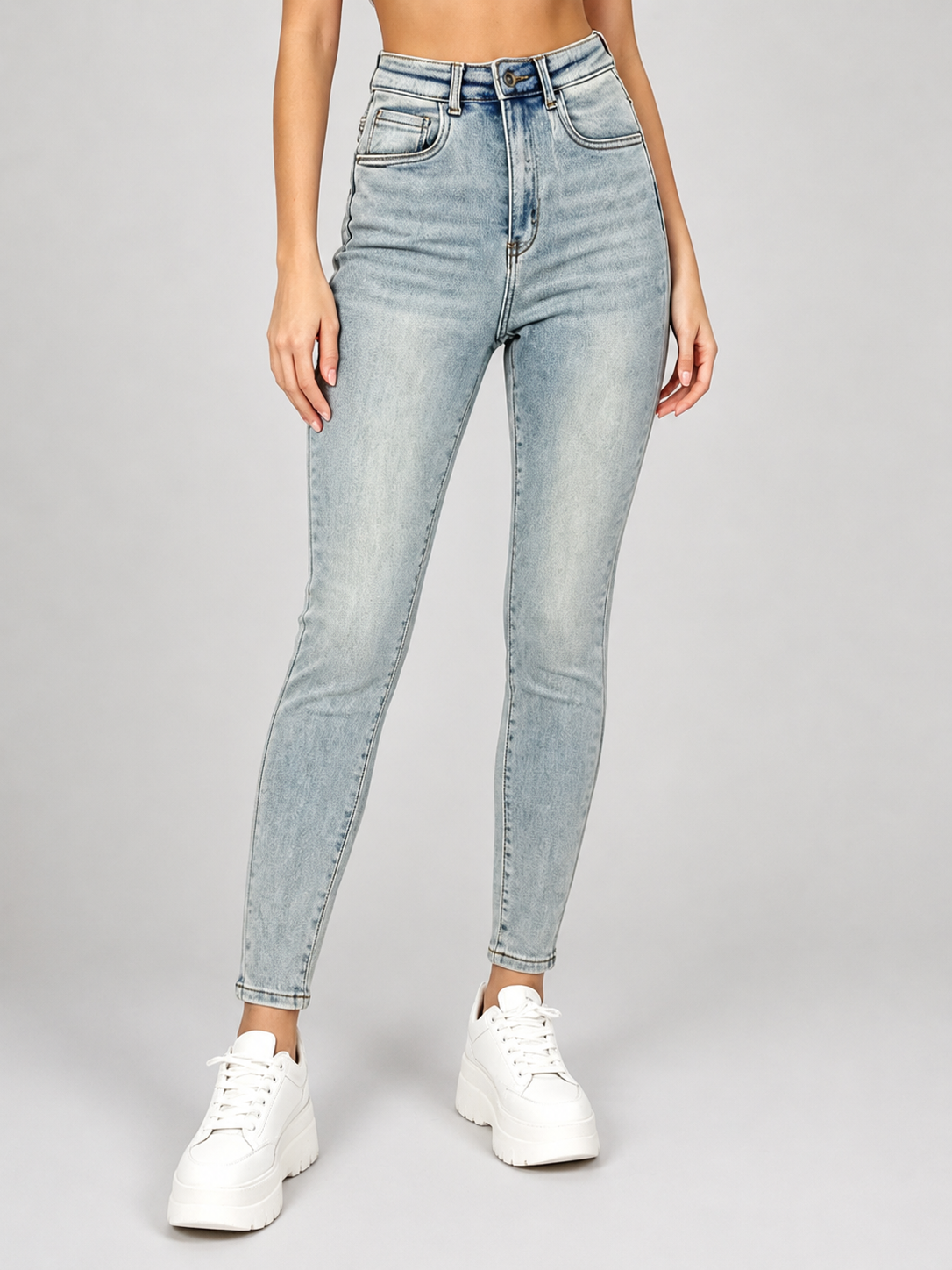 VS Miss | Skinny jeans, Super high waist Lizz Blauw
