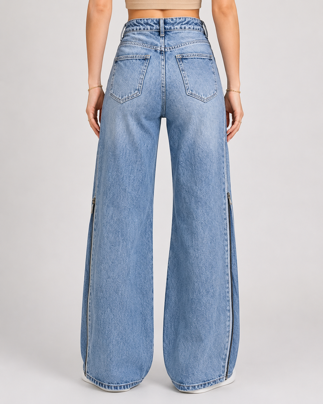 Laulia | Palazzo jeans met ritsen Livia Blauw