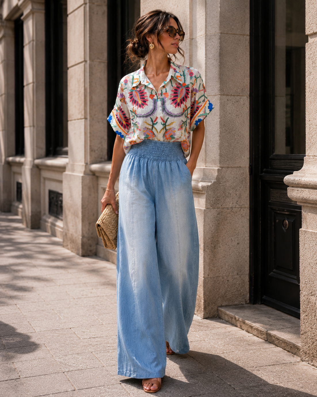Denim look broek Rowie