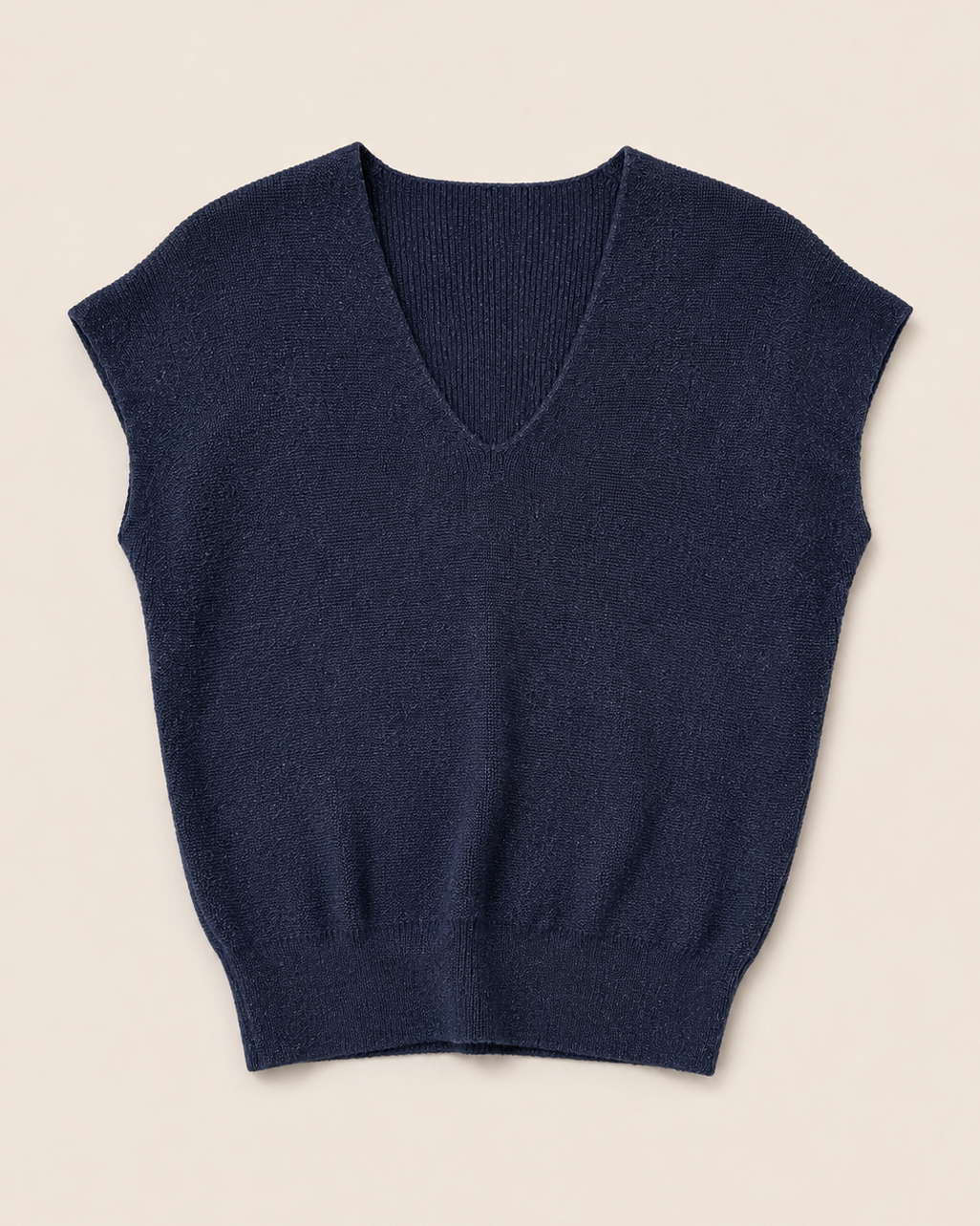 V-hals top met subtiele glitter Reny Donkerblauw
