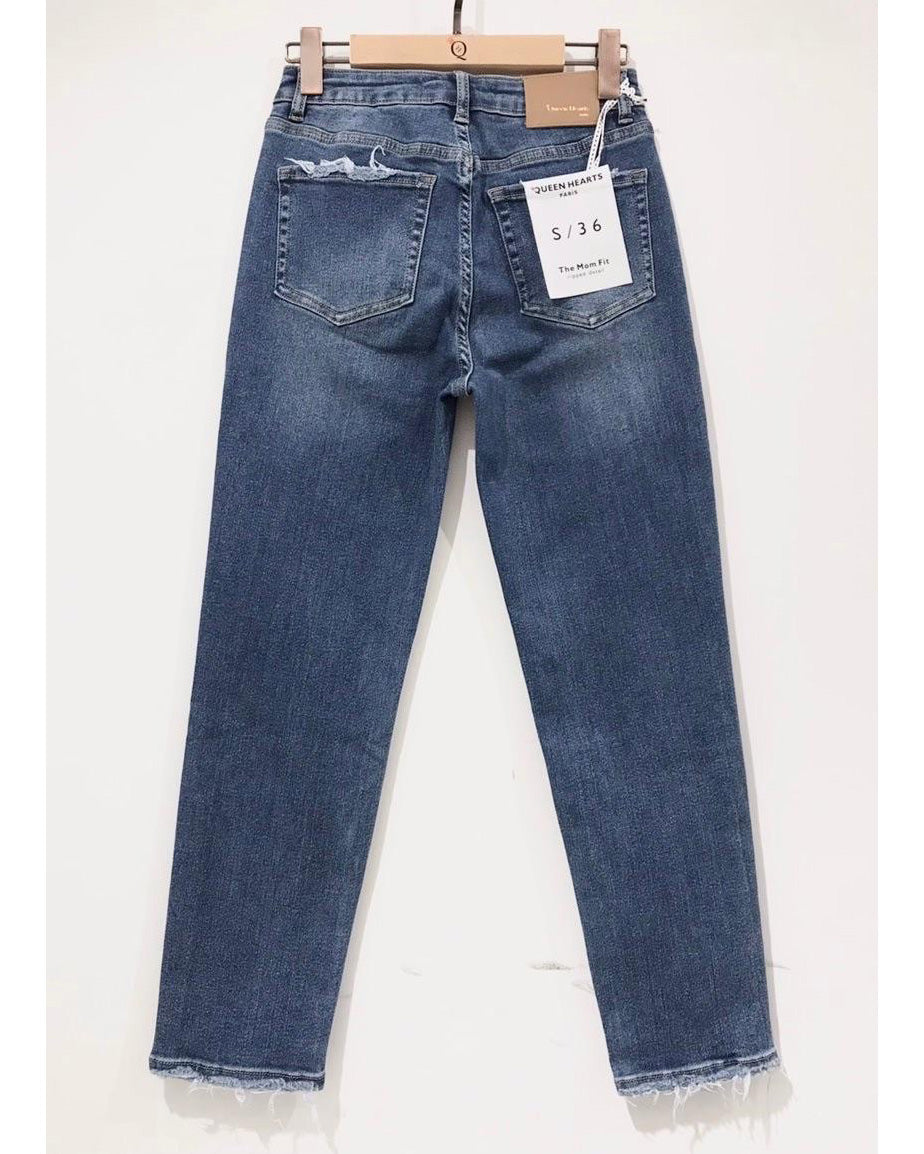 Queen Hearts | Mom jeans Selena Blauw