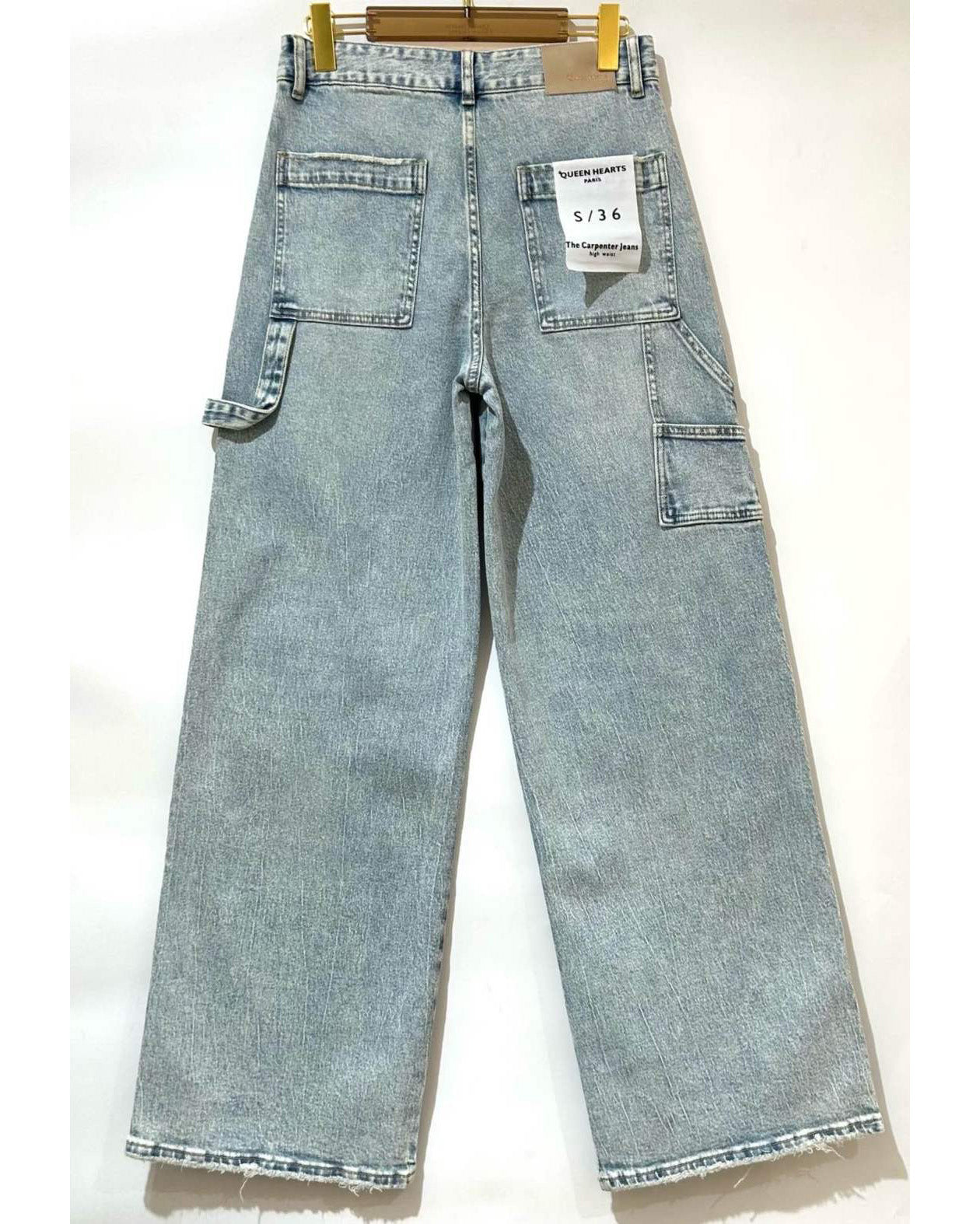 Wide leg loose fit jeans dames Queen Hearts denim - achterkant