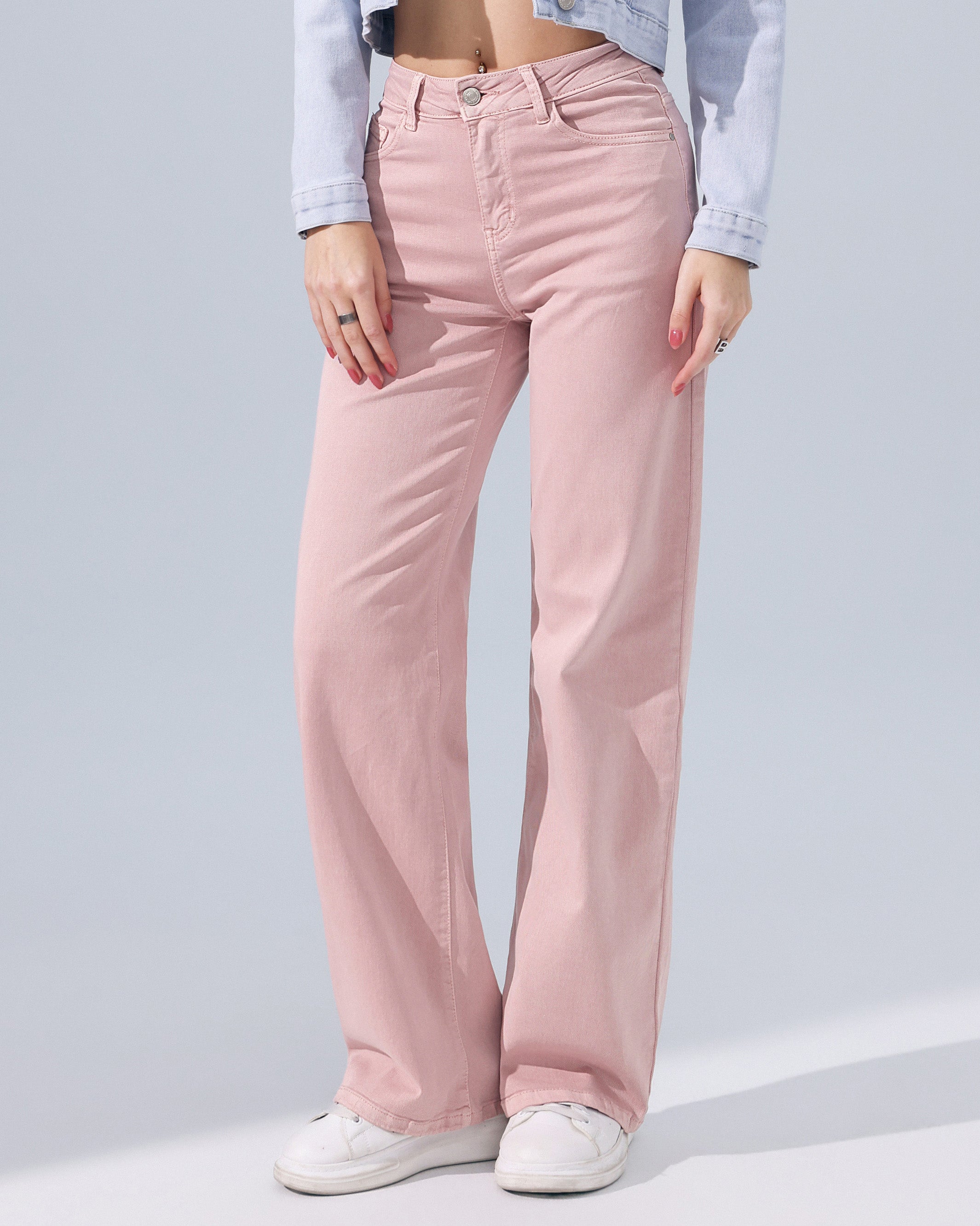 Hello Miss | Wide leg jeans Alexy-28 Lichtroze