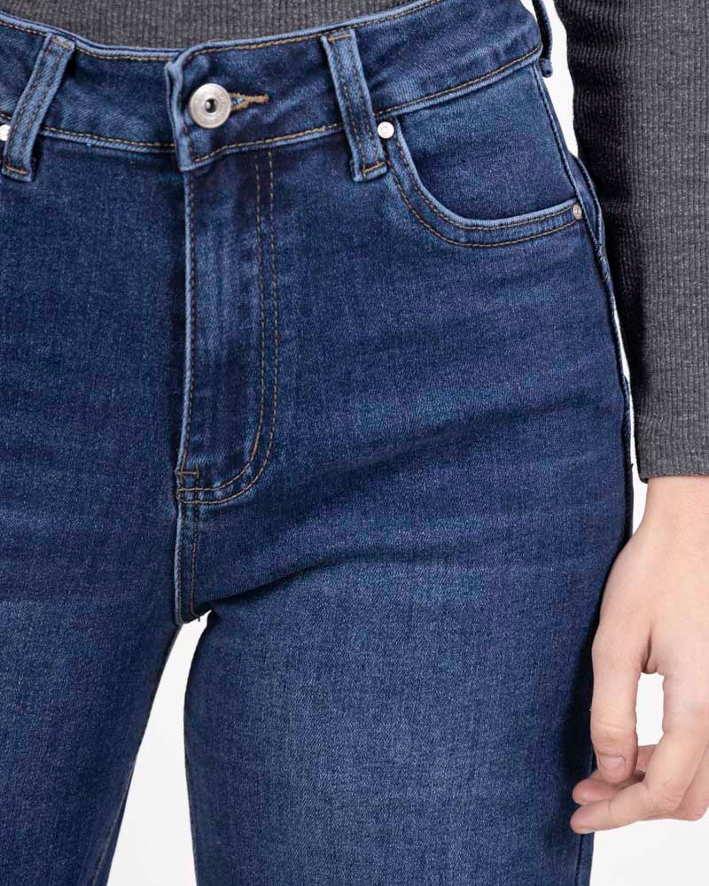 Goodies wide leg jeans dames donkerblauw voorkant - voorkant detail