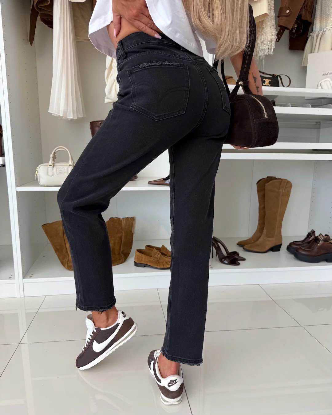 Queen Hearts | Mom jeans Rosie-15 Zwart