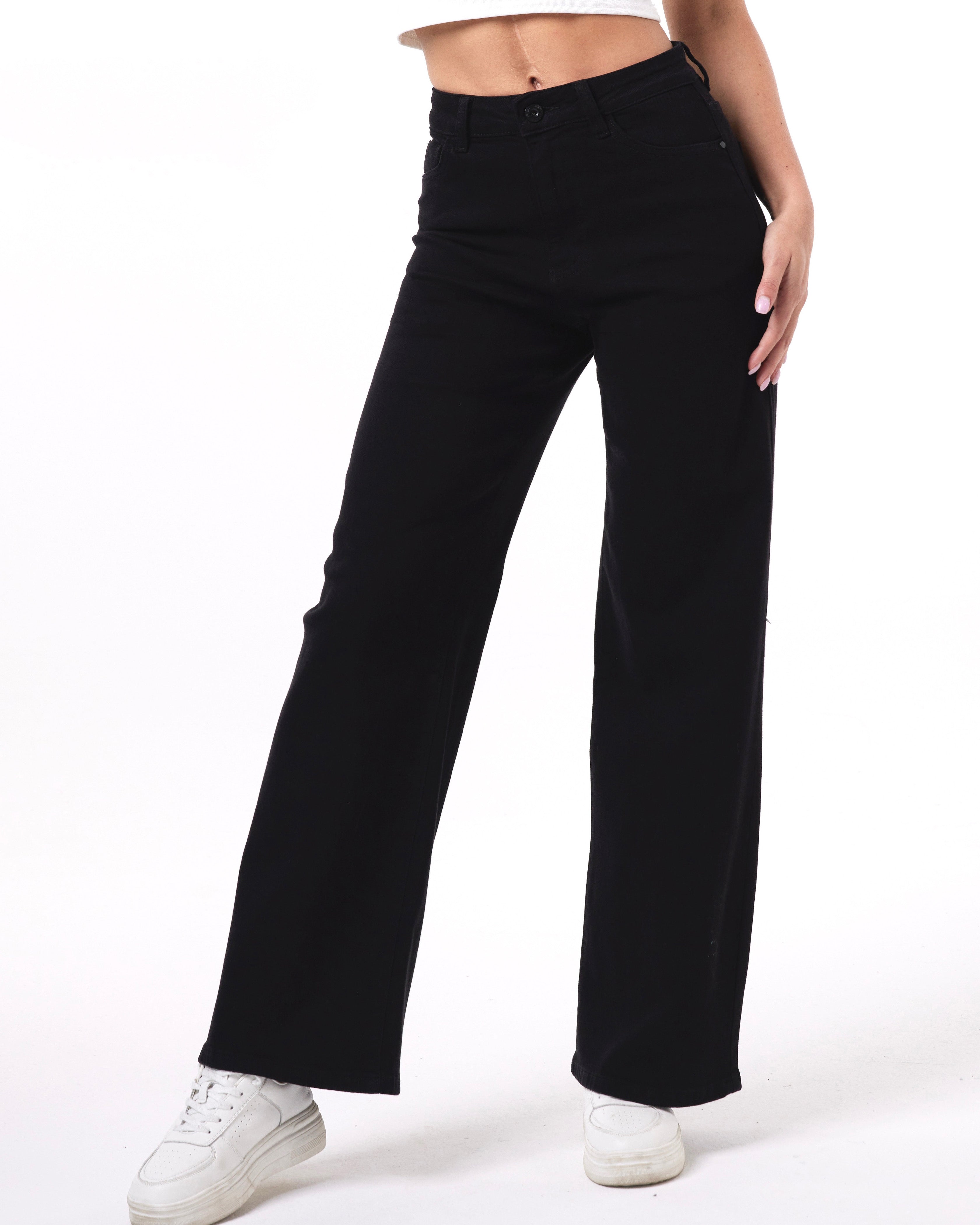 Laulia straight jeans full lengte zwart – voorkant