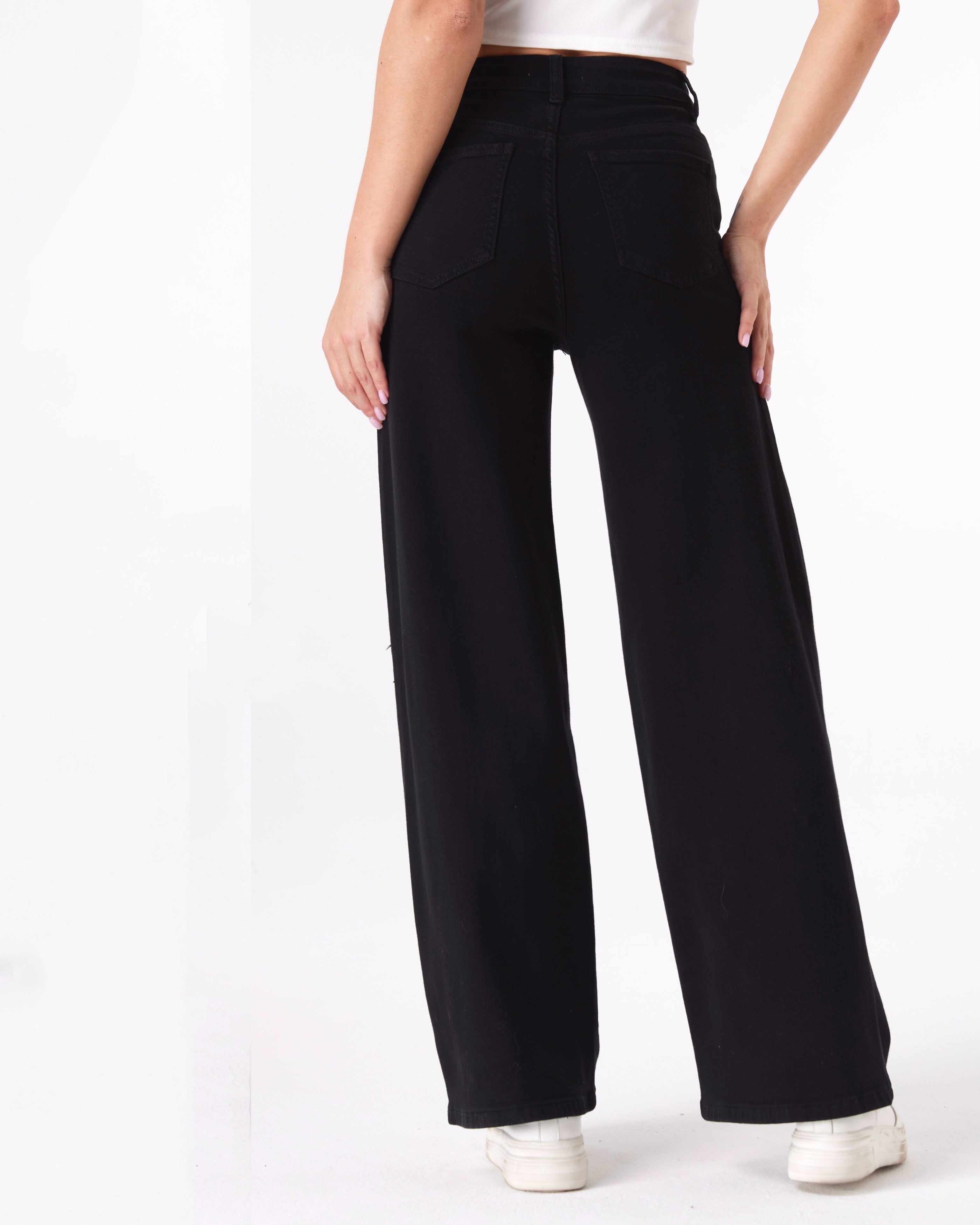 Laulia straight jeans full lengte zwart – achterkant