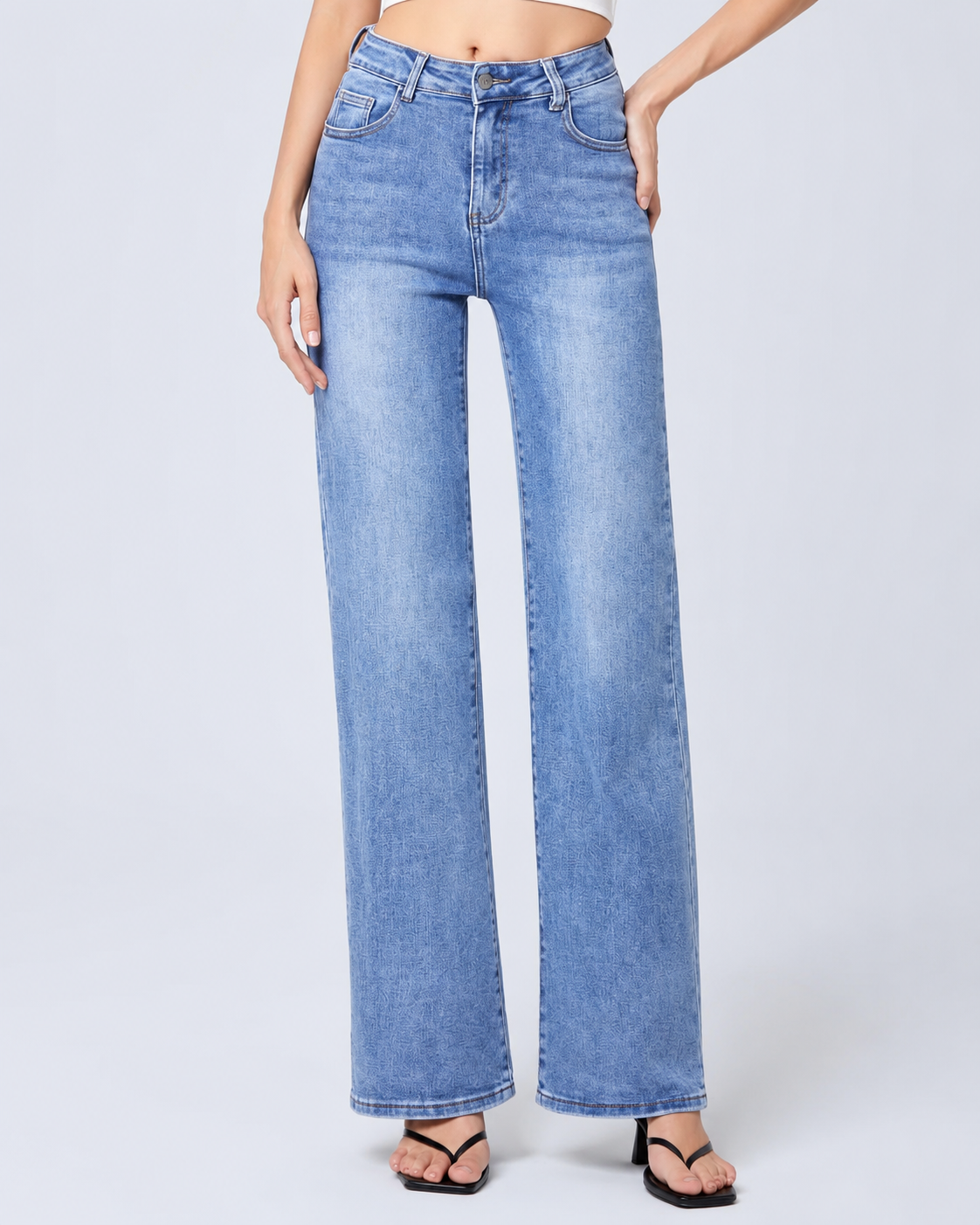 Hello Miss | Wide leg jeans Janneke-1 Blauw