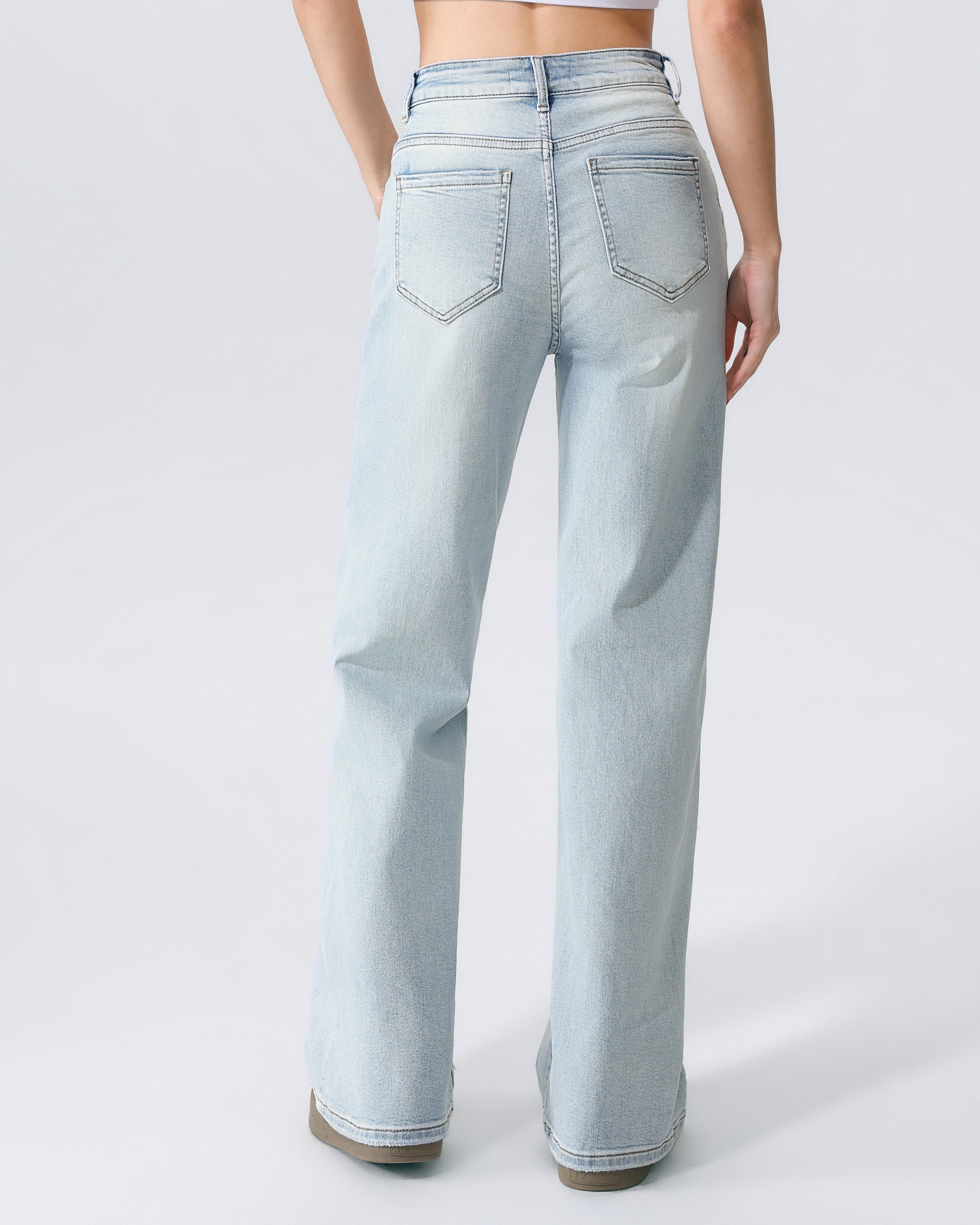 Hello Miss | Wide leg jeans Juley-2 Lichtblauw