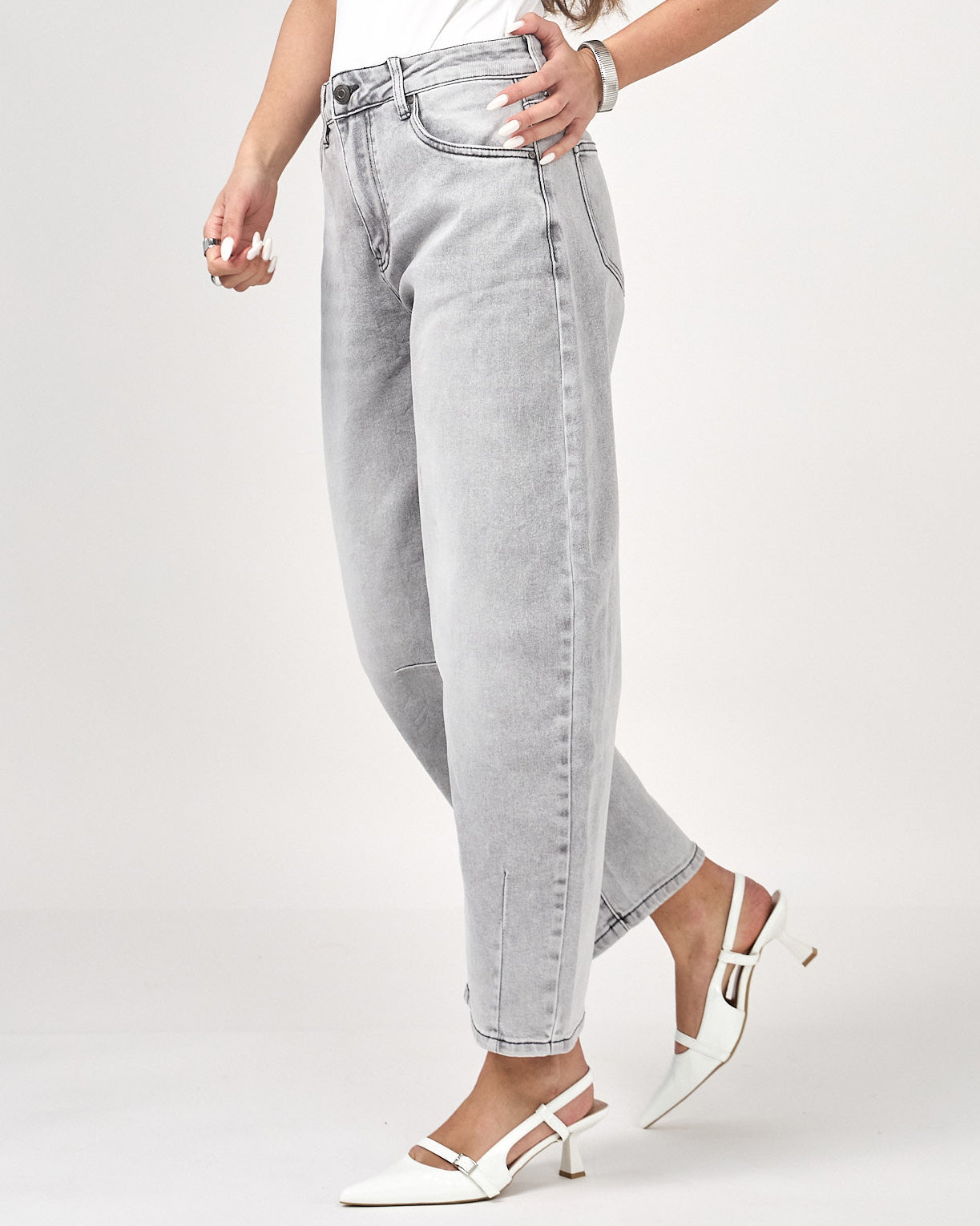 Ana & Lucy | Barrel jeans Natalie Grijs