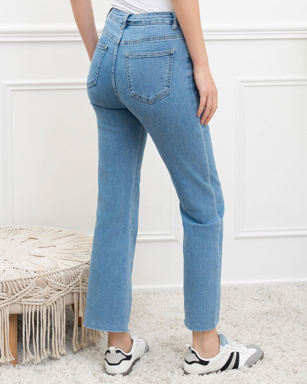 Folyrose | Wide leg jeans Crop Rezz Blauw