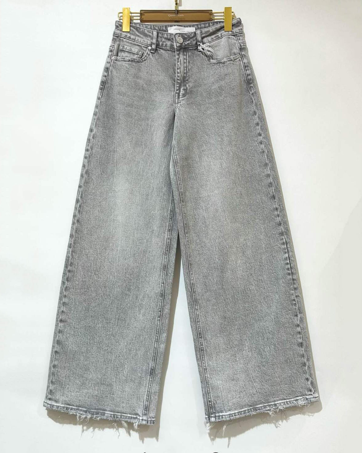 Queen Hearts | Wide leg jeans Joanna-2 Grijs