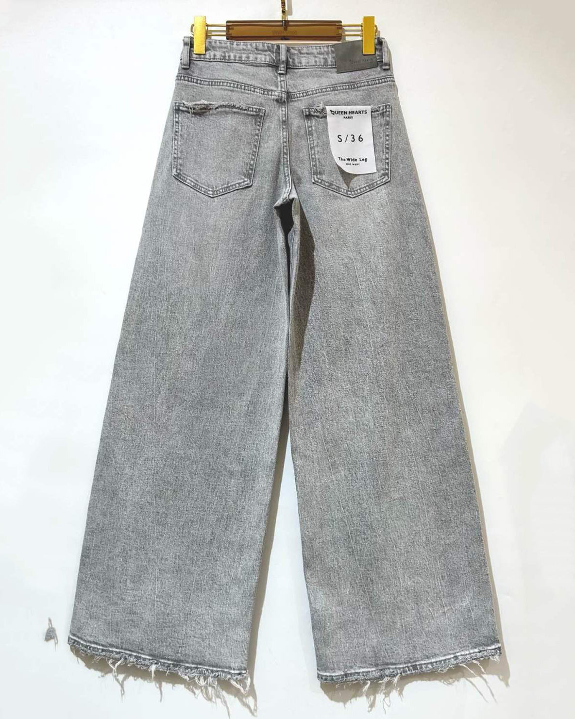 Queen Hearts | Wide leg jeans Joanna-2 Grijs