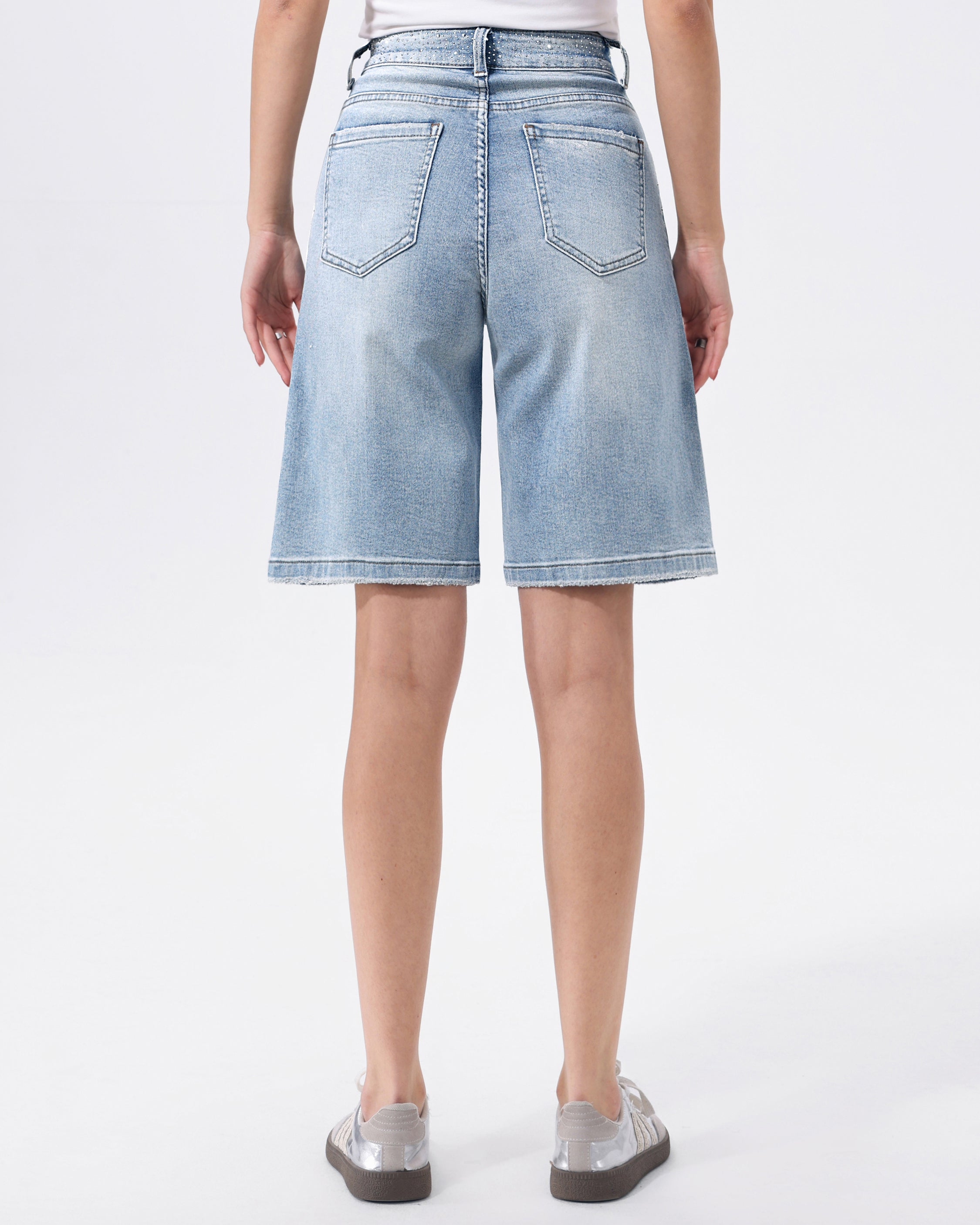 Hello Miss | Bermuda met stras Gwen Blauw