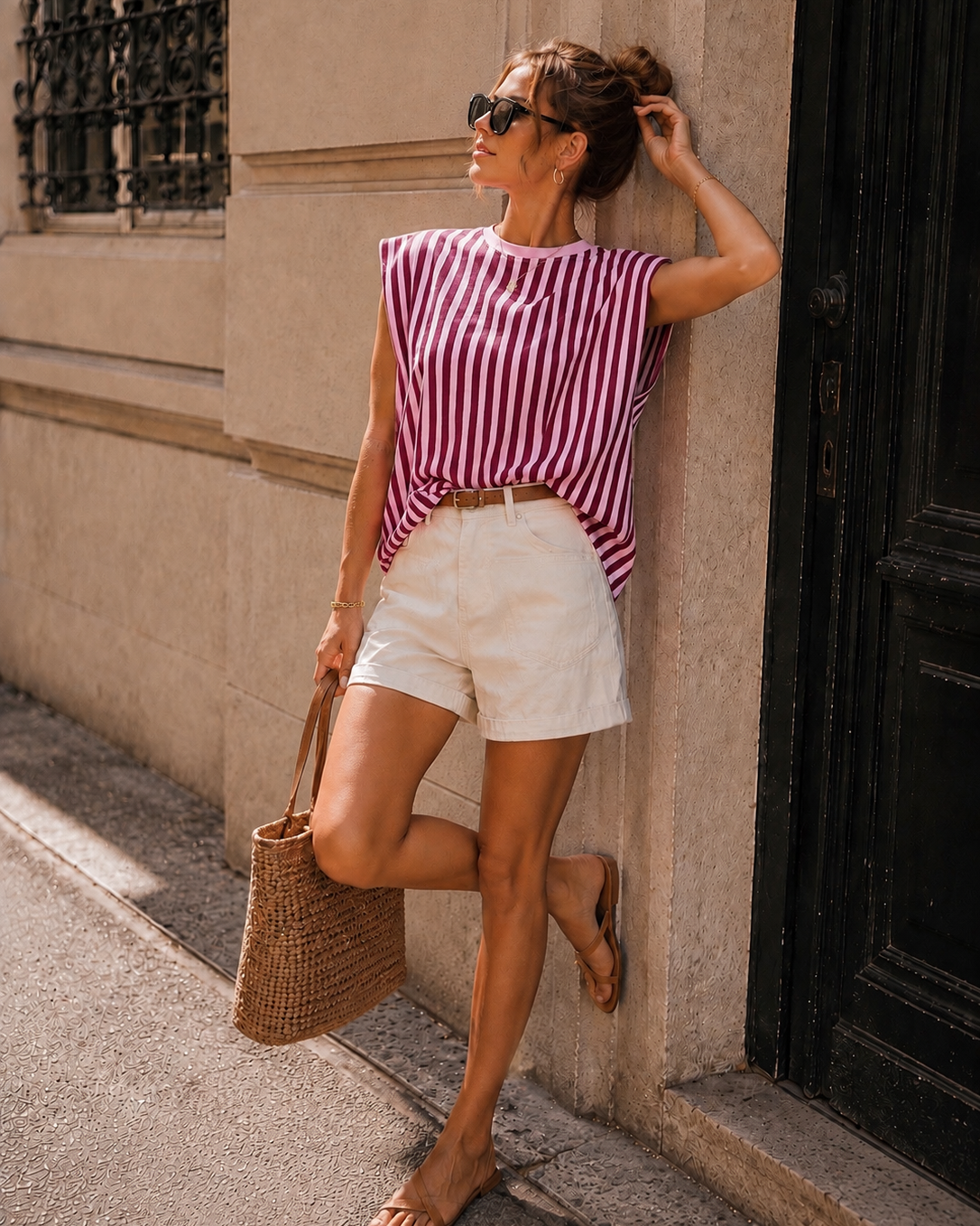 Gestreepte top Mommy Bordeaux