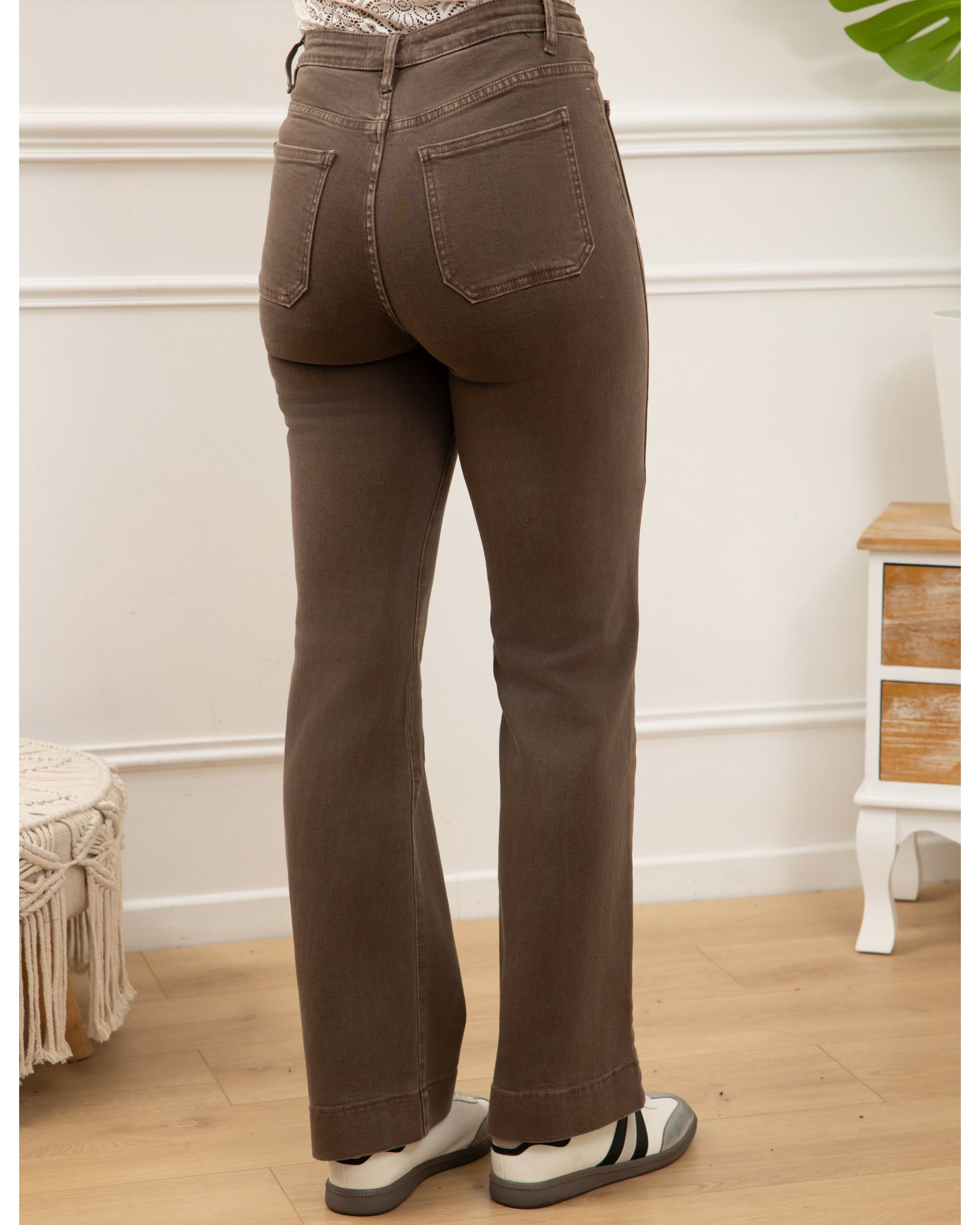 Folyrose | Wide leg jeans Mika-I3 Bruin