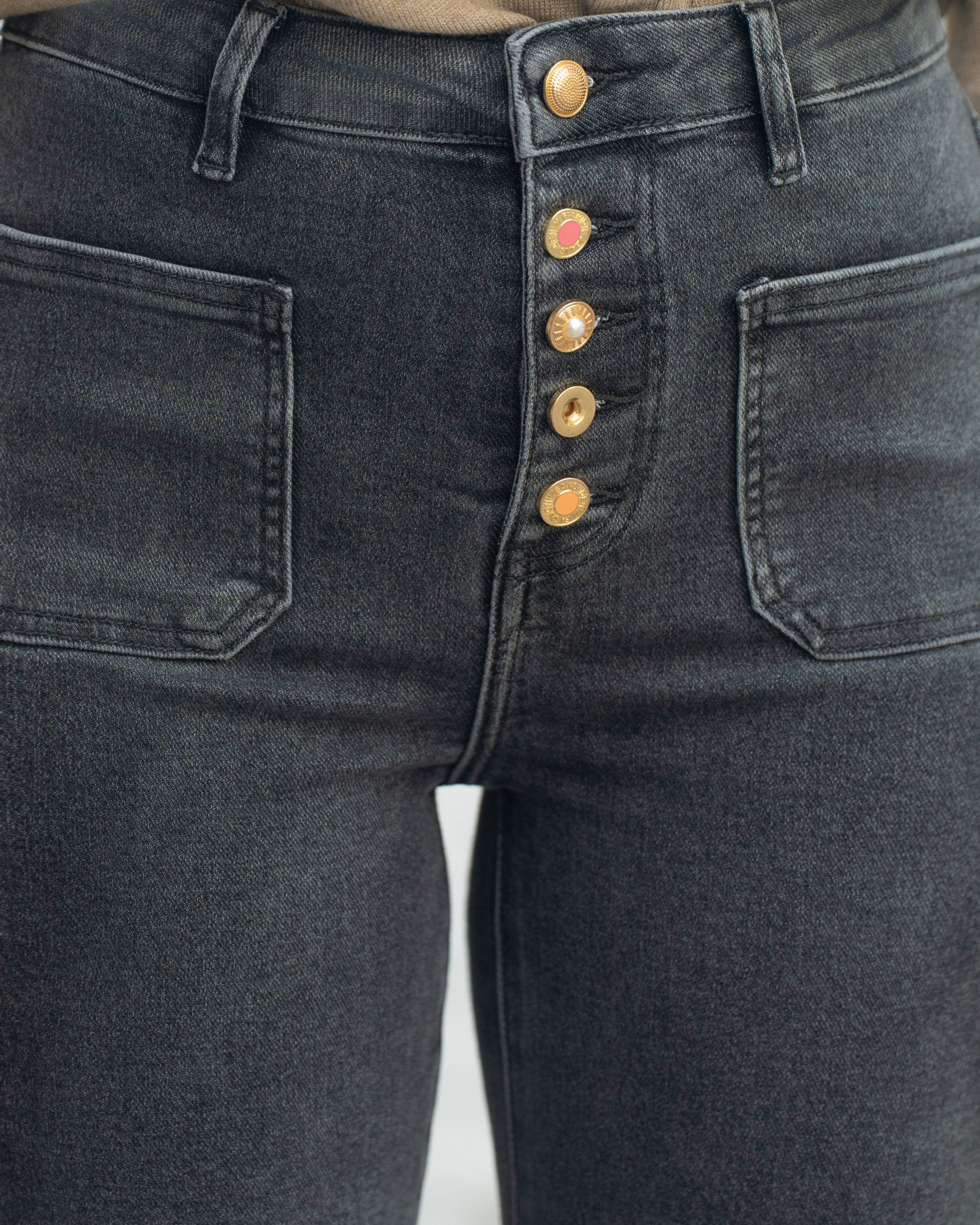 Folyrose | Wide leg jeans Mika-S2 Donkergrijs