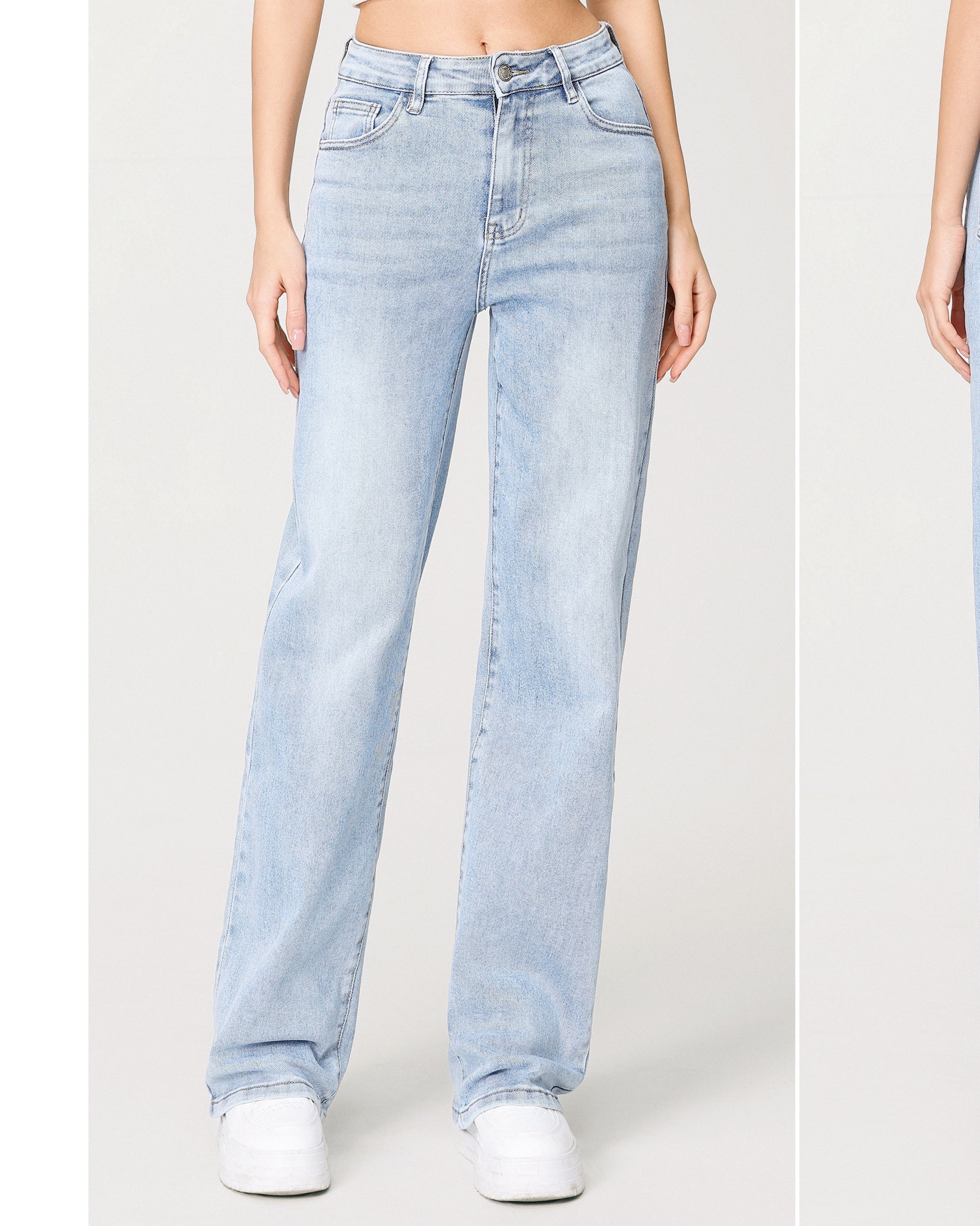 Hello Miss | Wide leg jeans Janneke-6 Lichtblauw