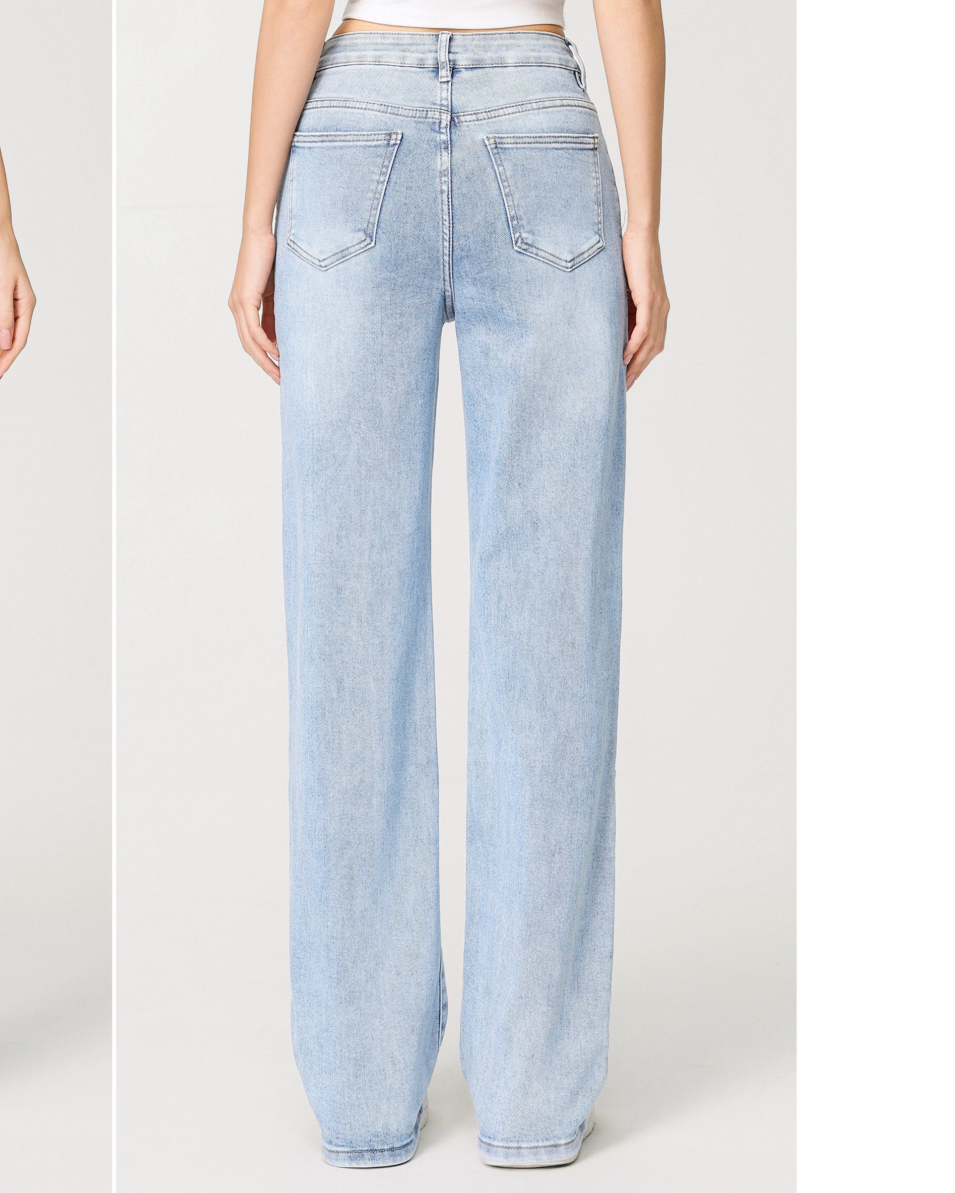 Hello Miss | Wide leg jeans Janneke-6 Lichtblauw