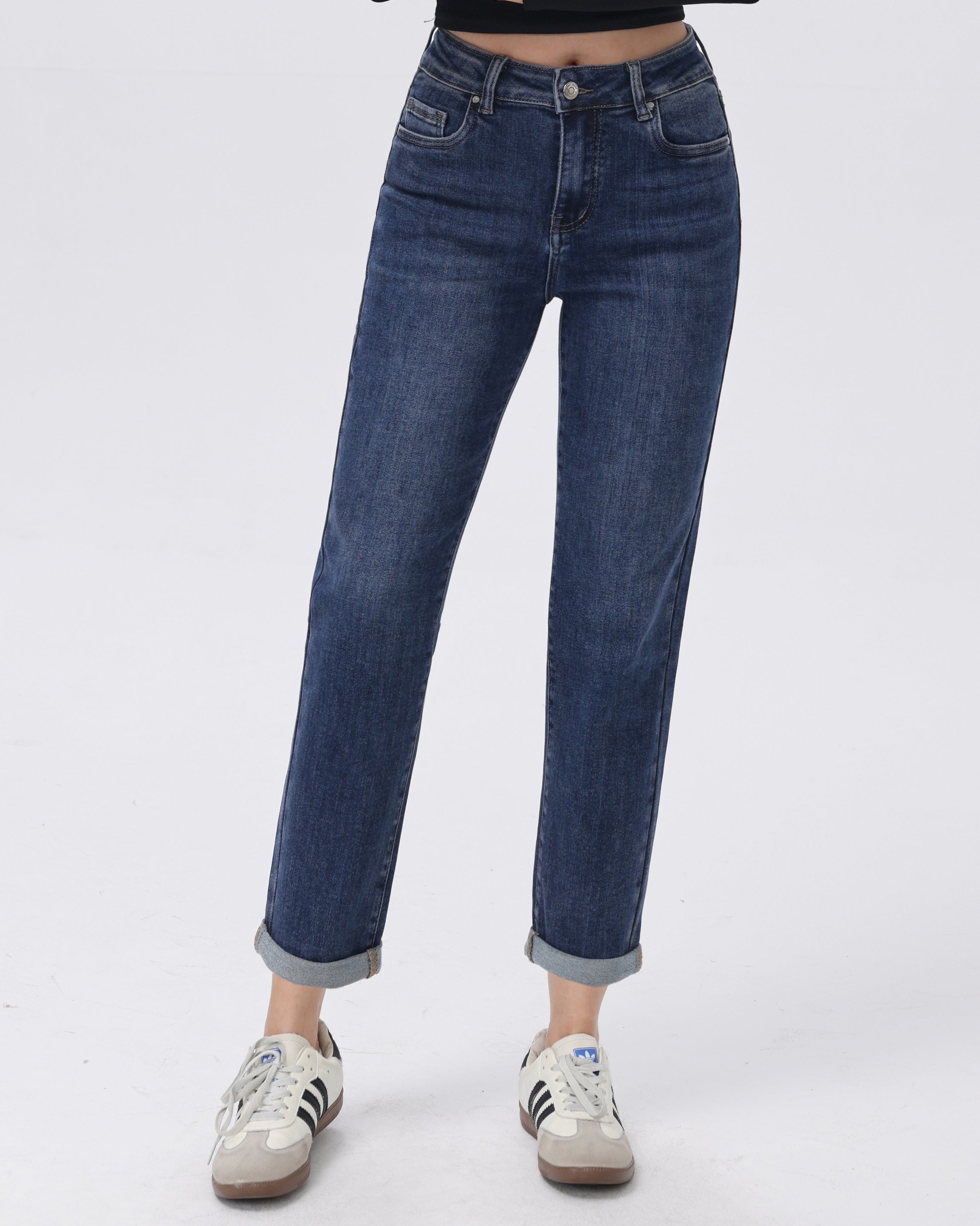 Hello Miss | Mom jeans Indy-5 Donkerblauw