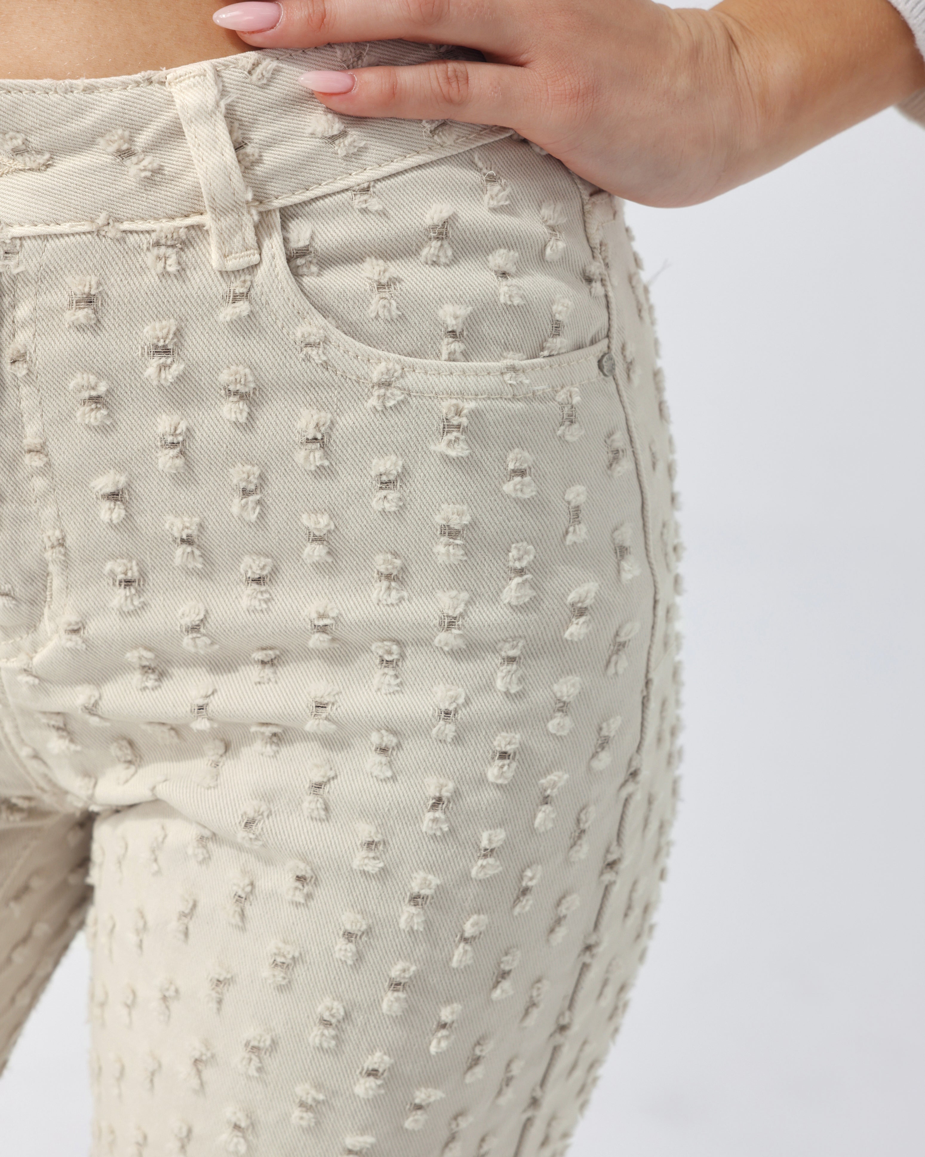 Hello Miss | Wide leg jeans Janey-13 Beige